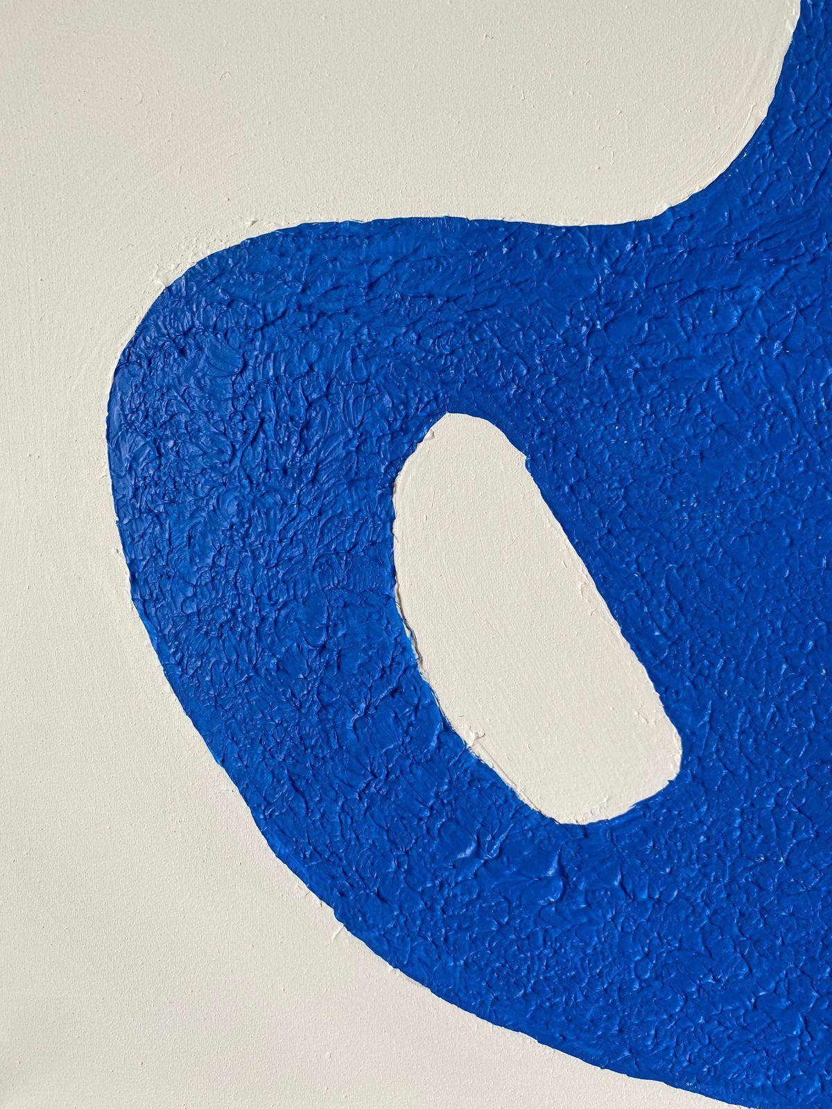 Cuadro abstracto texturizado azul 90x70-4