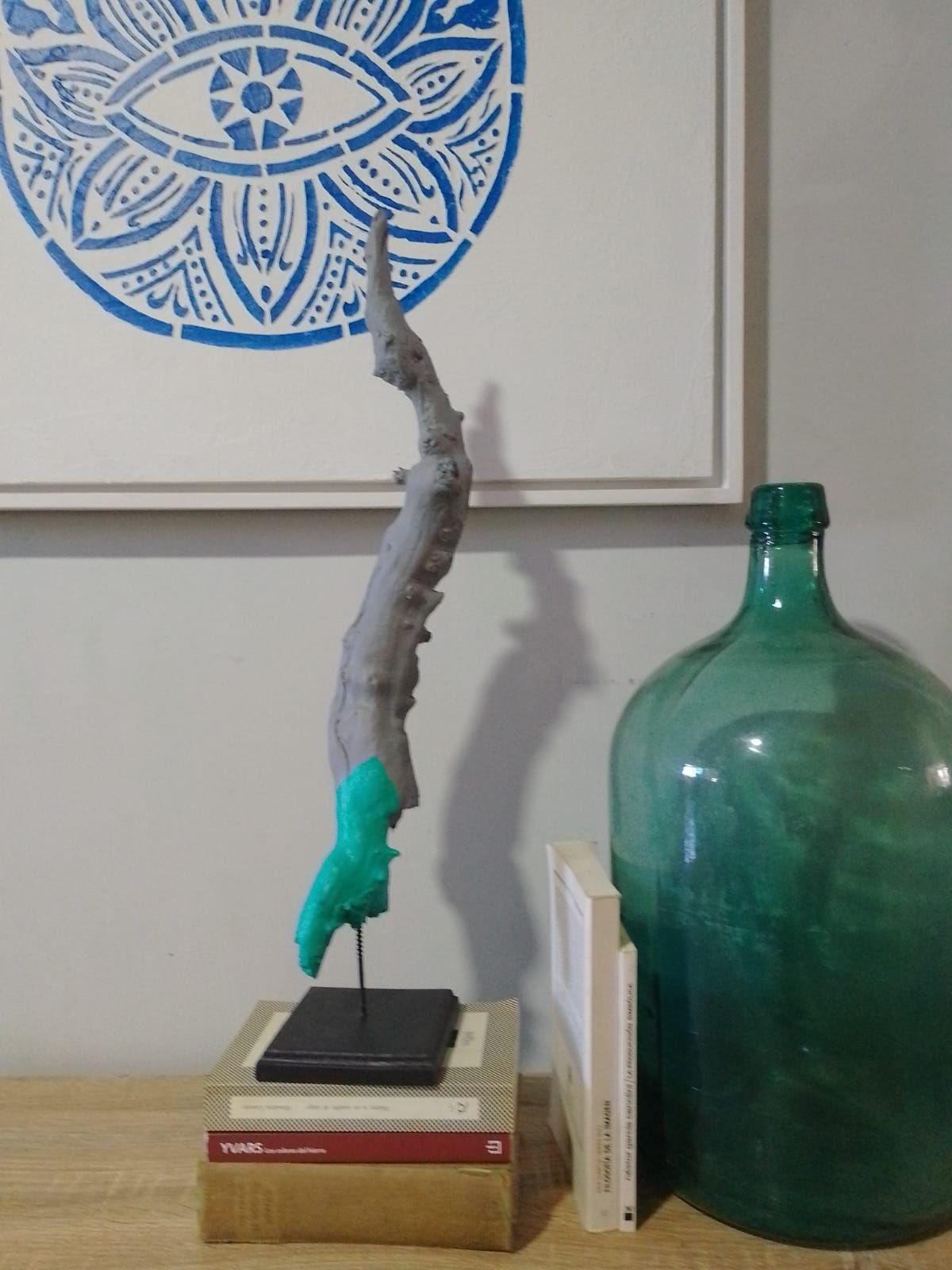 Estatuilla, Figura, Tronco Decorativo Gris 04-4