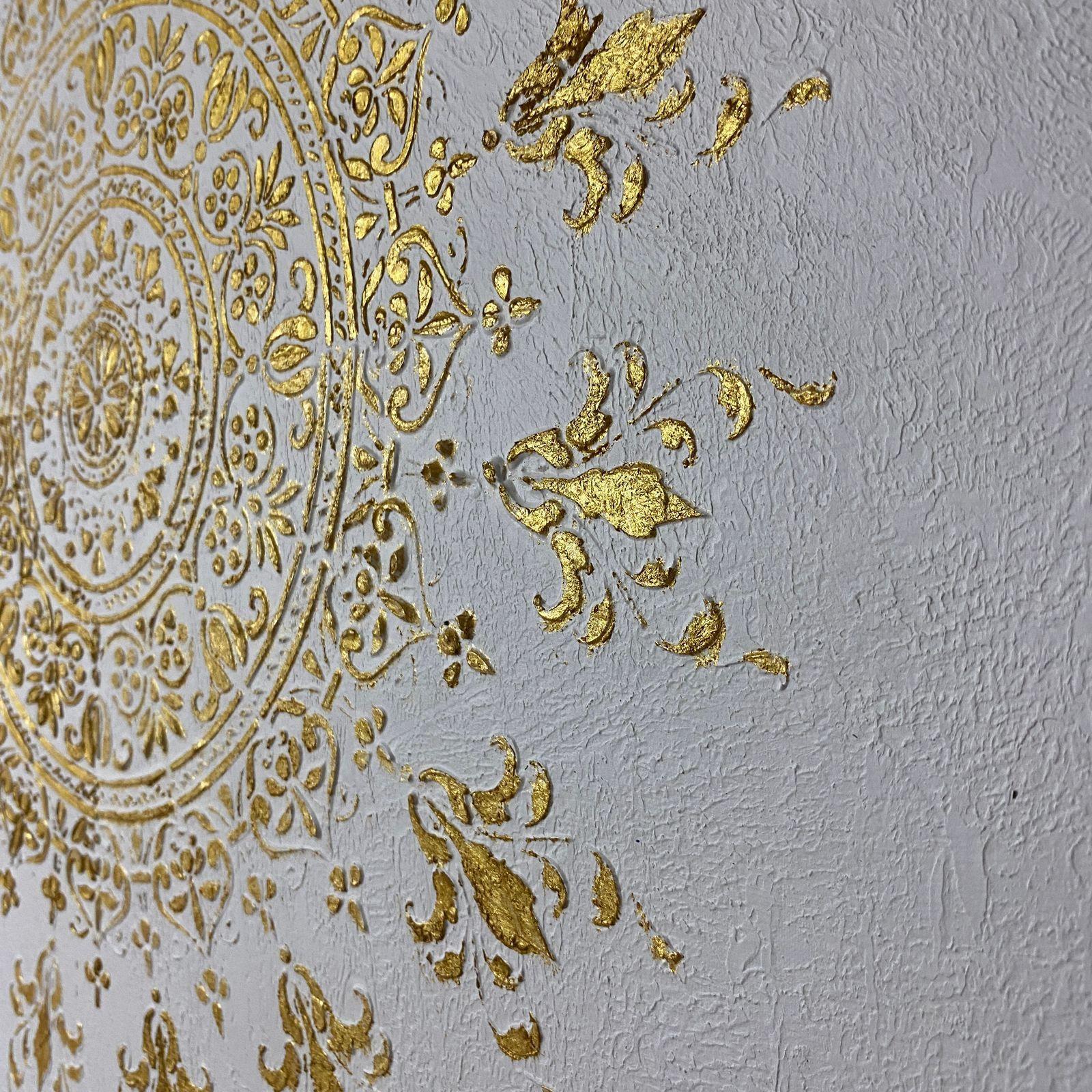 Mandala dorado, Cuadro decorativo  80x80-2