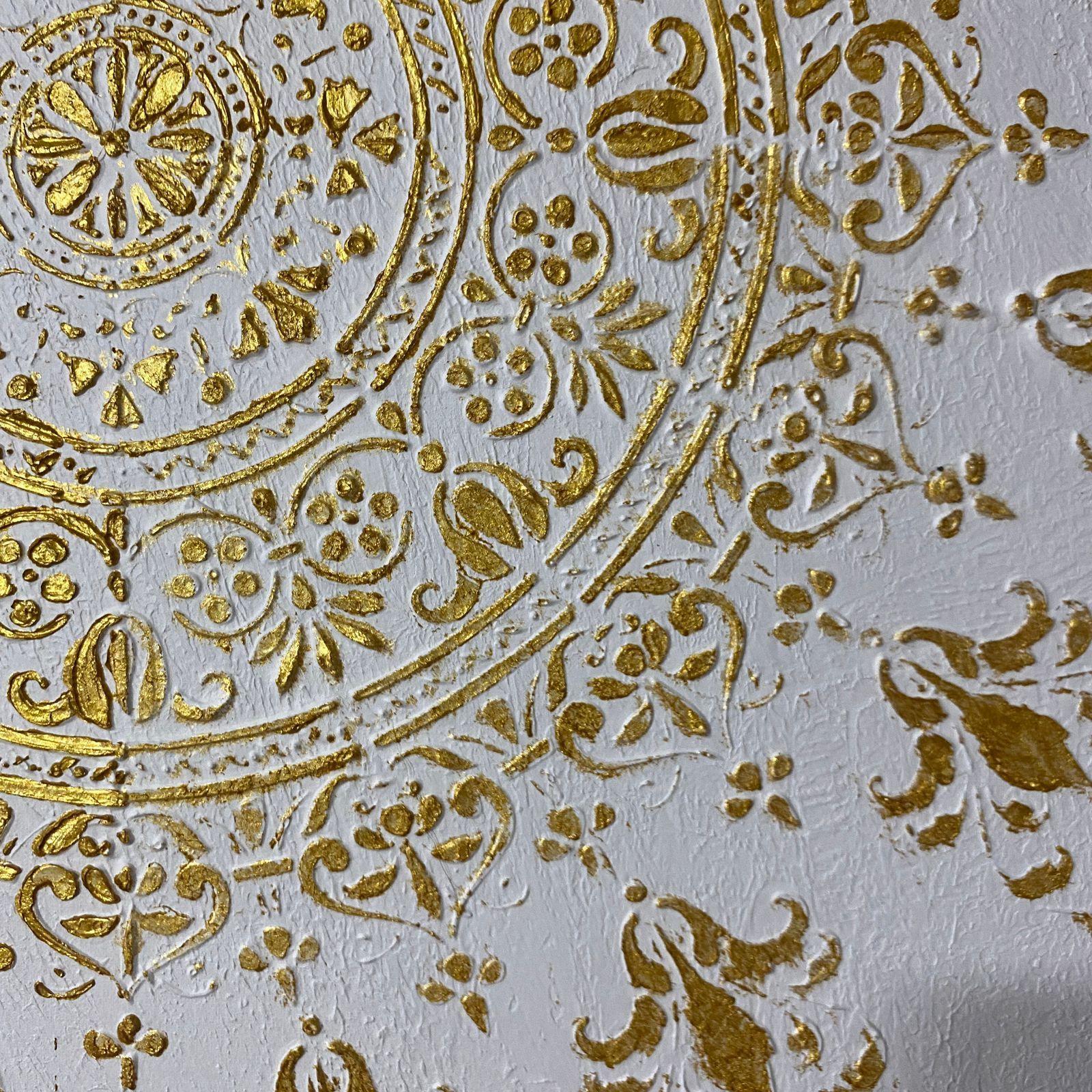 Mandala dorado, Cuadro decorativo  80x80-3