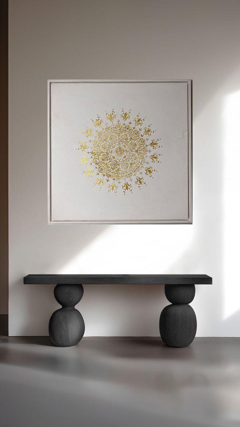 Mandala dorado, Cuadro decorativo  80x80-5