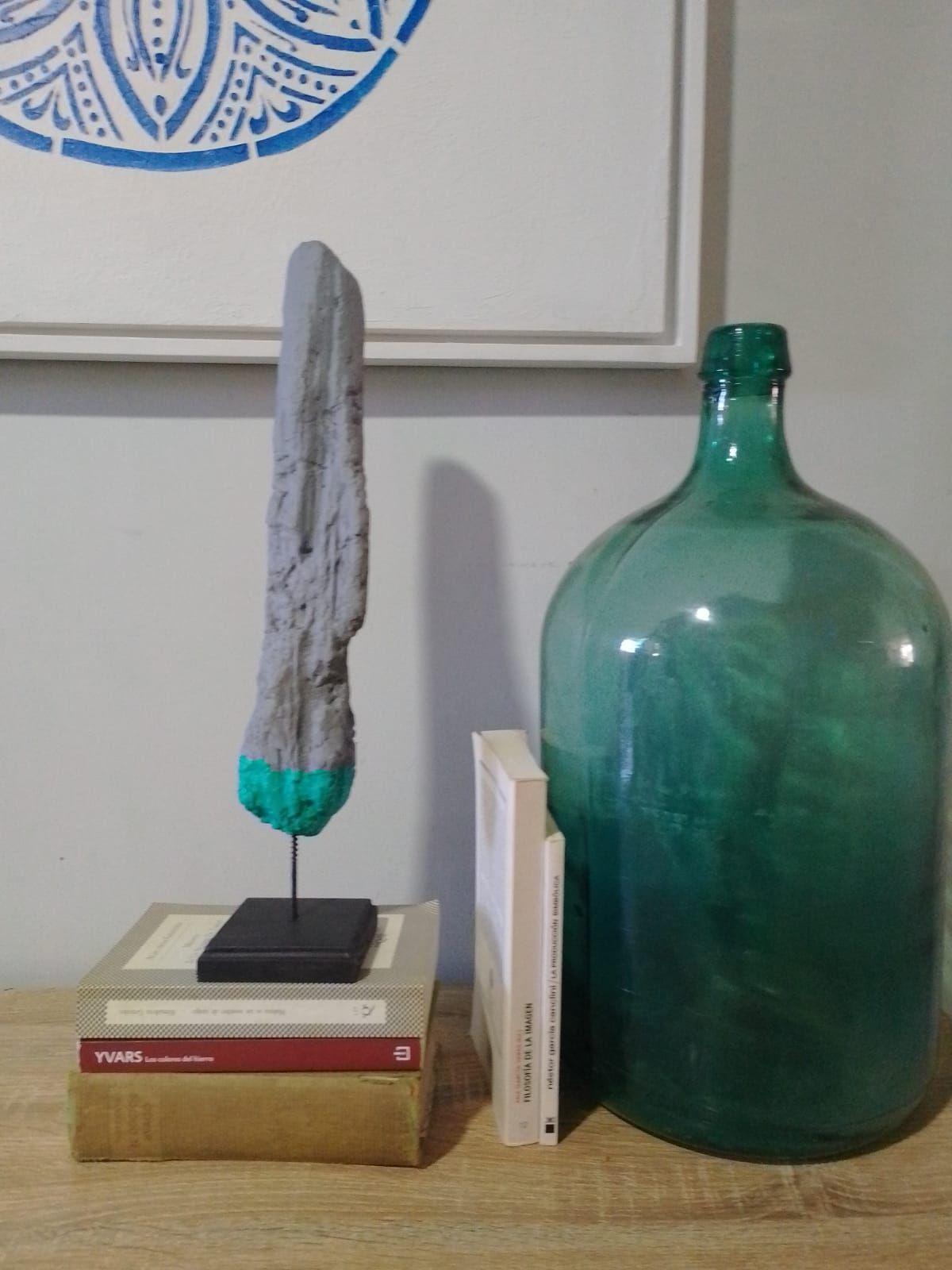 Estatuilla, Figura, Tronco Decorativo Gris 06-4