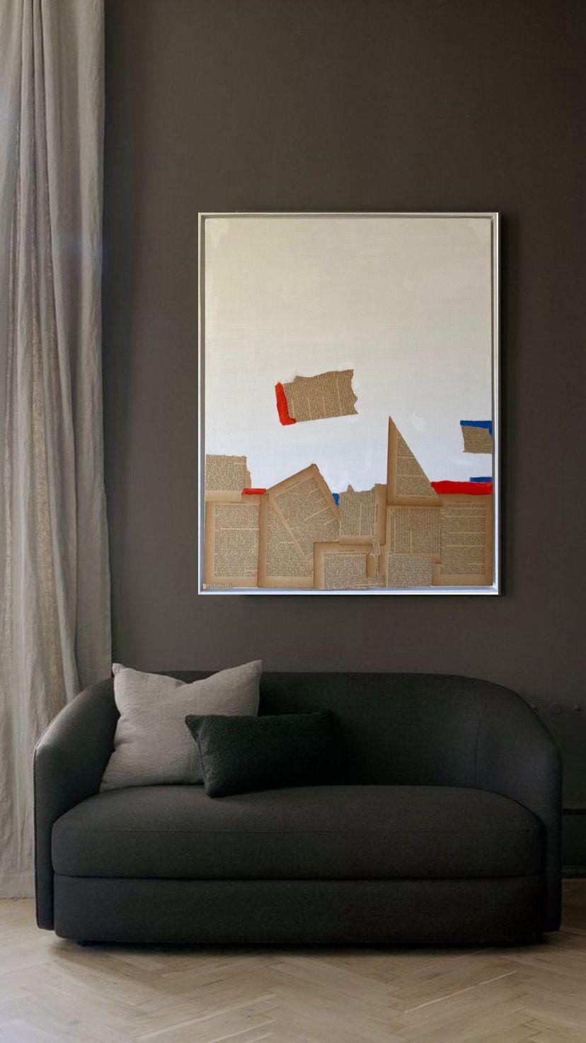 Cuadro decorativo collage blanco 90x70-4