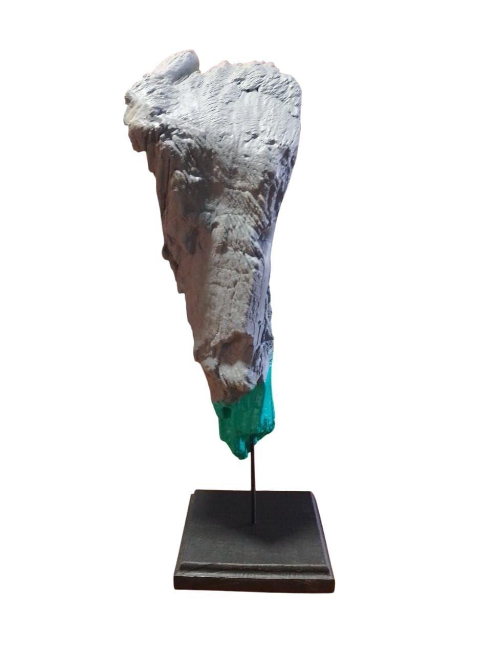 Estatuilla, Figura, Tronco Decorativo Gris 02-3