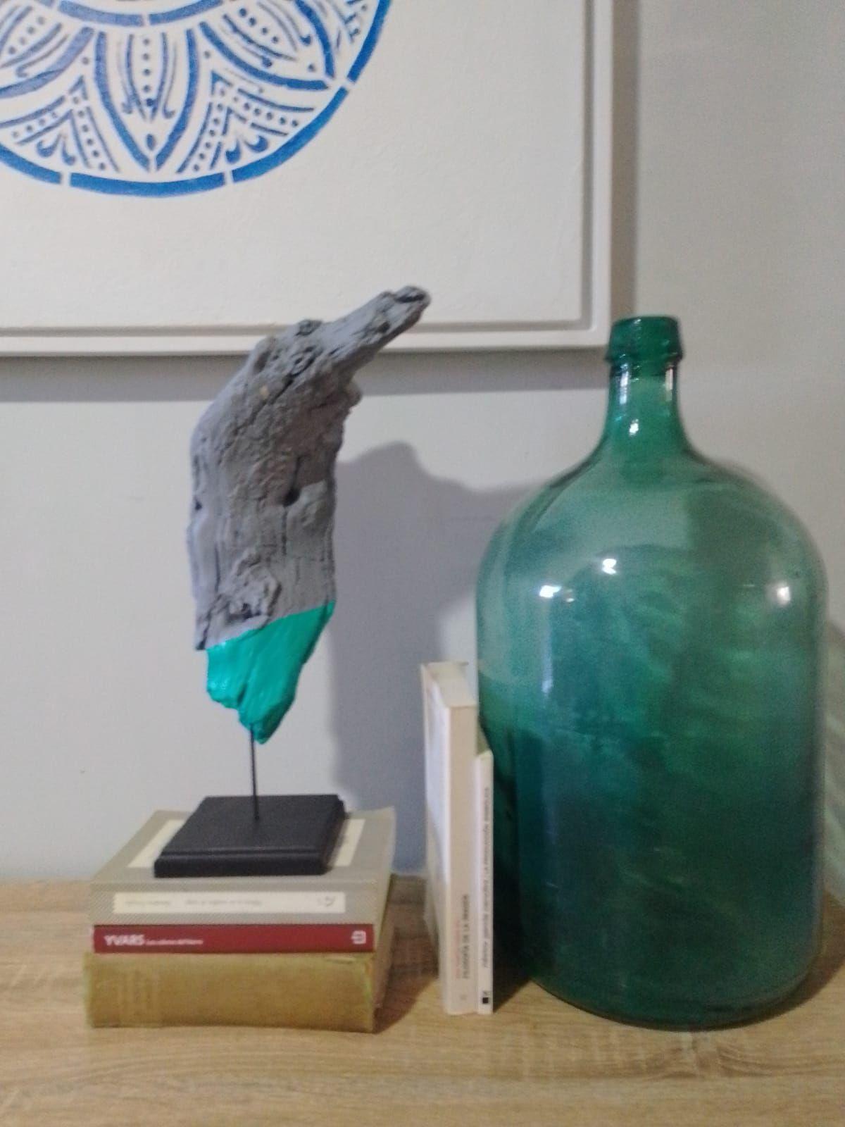 Estatuilla, Figura, Tronco Decorativo Gris 02-4