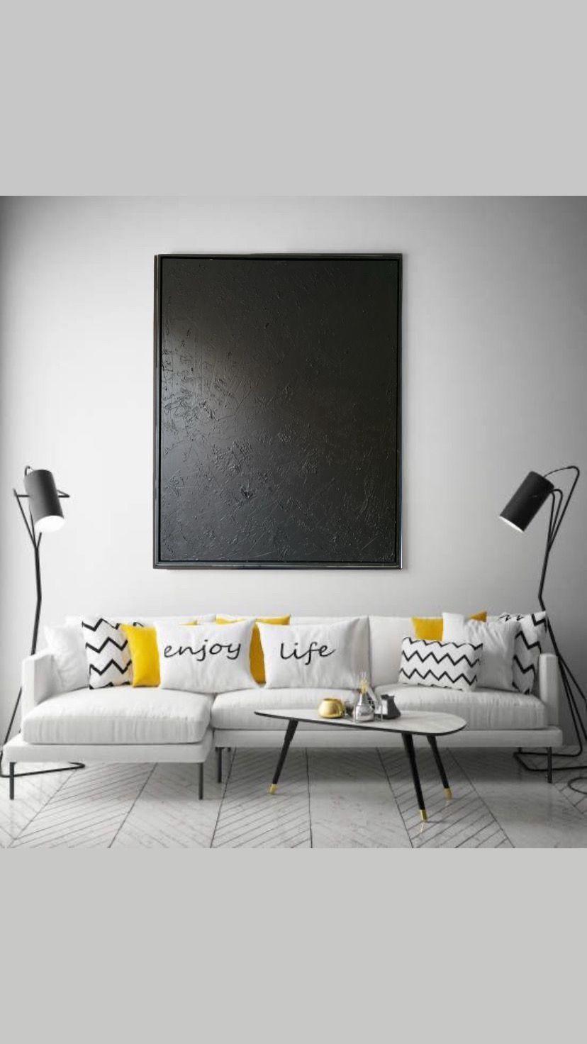 Cuadro decorativo textura Negro 90x70-5