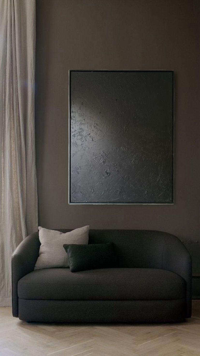 Cuadro decorativo textura Negro 90x70-6