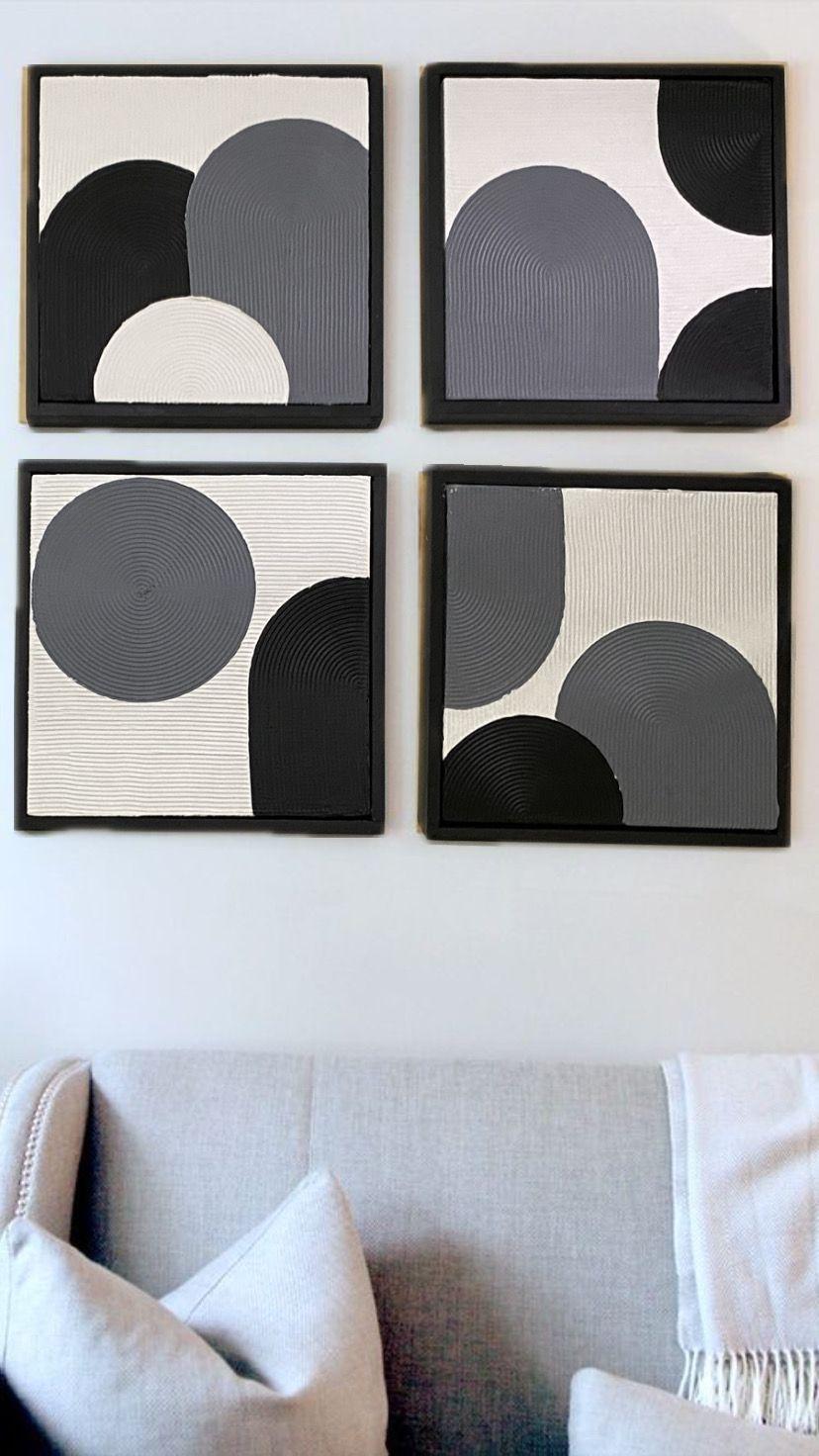 Cuadro decorativo texturizado 4 contemporáneo 33x33 cm-3