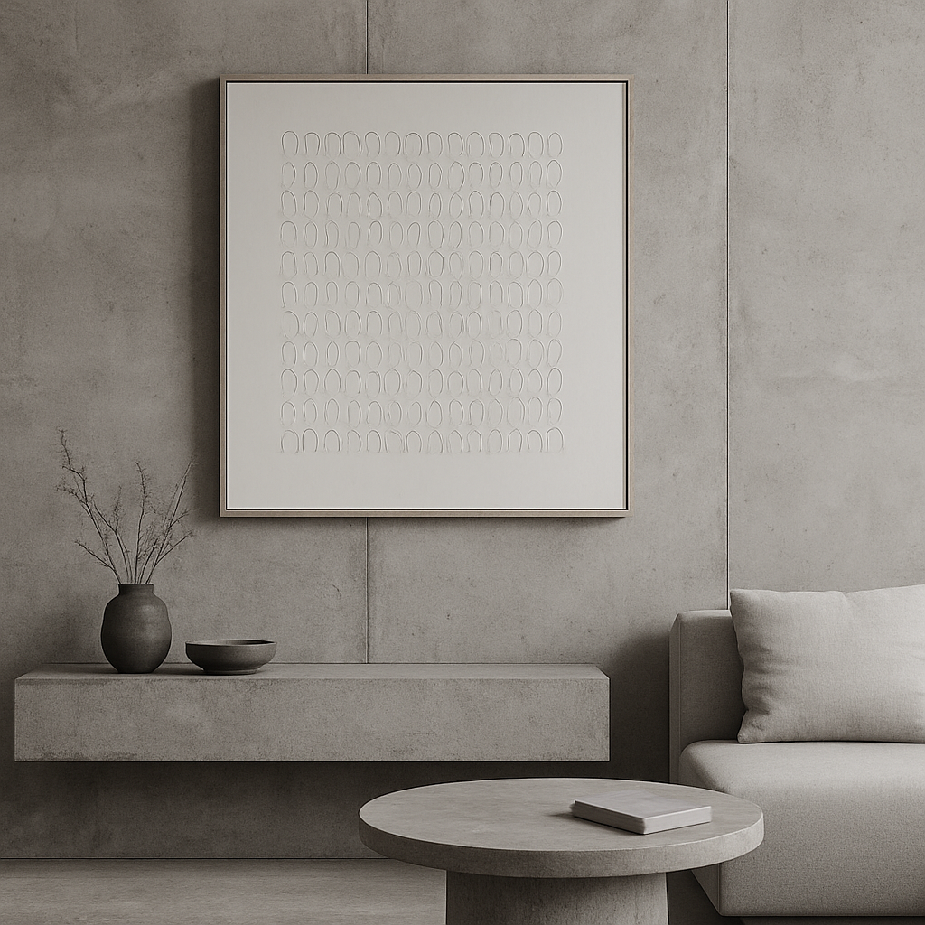Cuadro decorativo Blanco  90x70 cm. #001-3