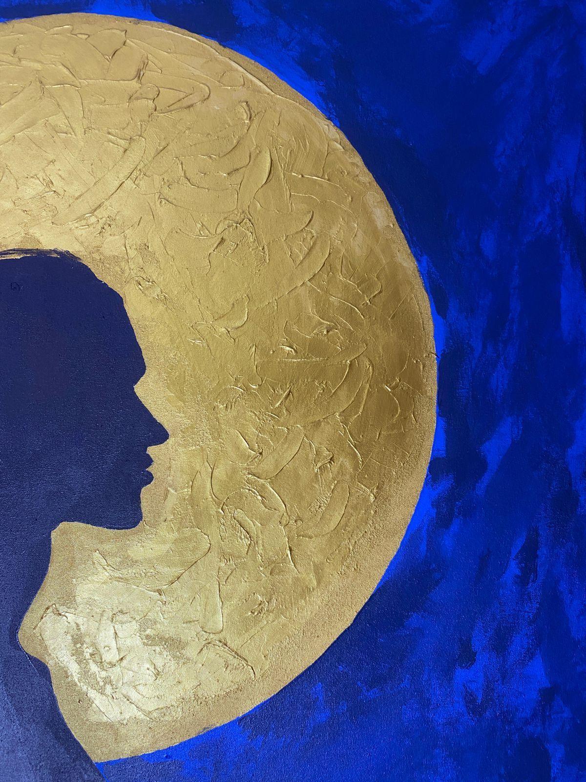 Cuadro decorativo luna dorada 90x70-2