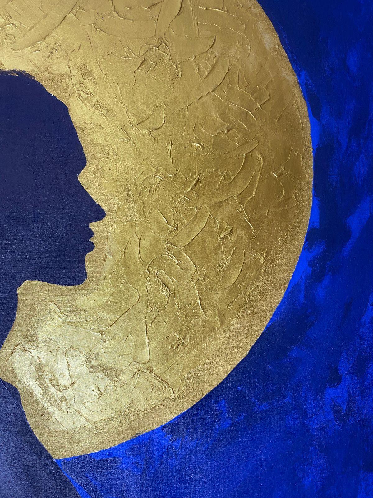 Cuadro decorativo luna dorada 90x70-4