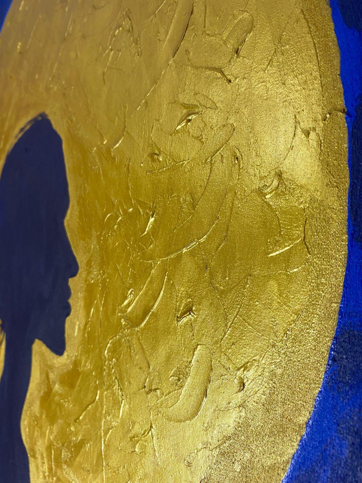 Cuadro decorativo luna dorada 90x70-5