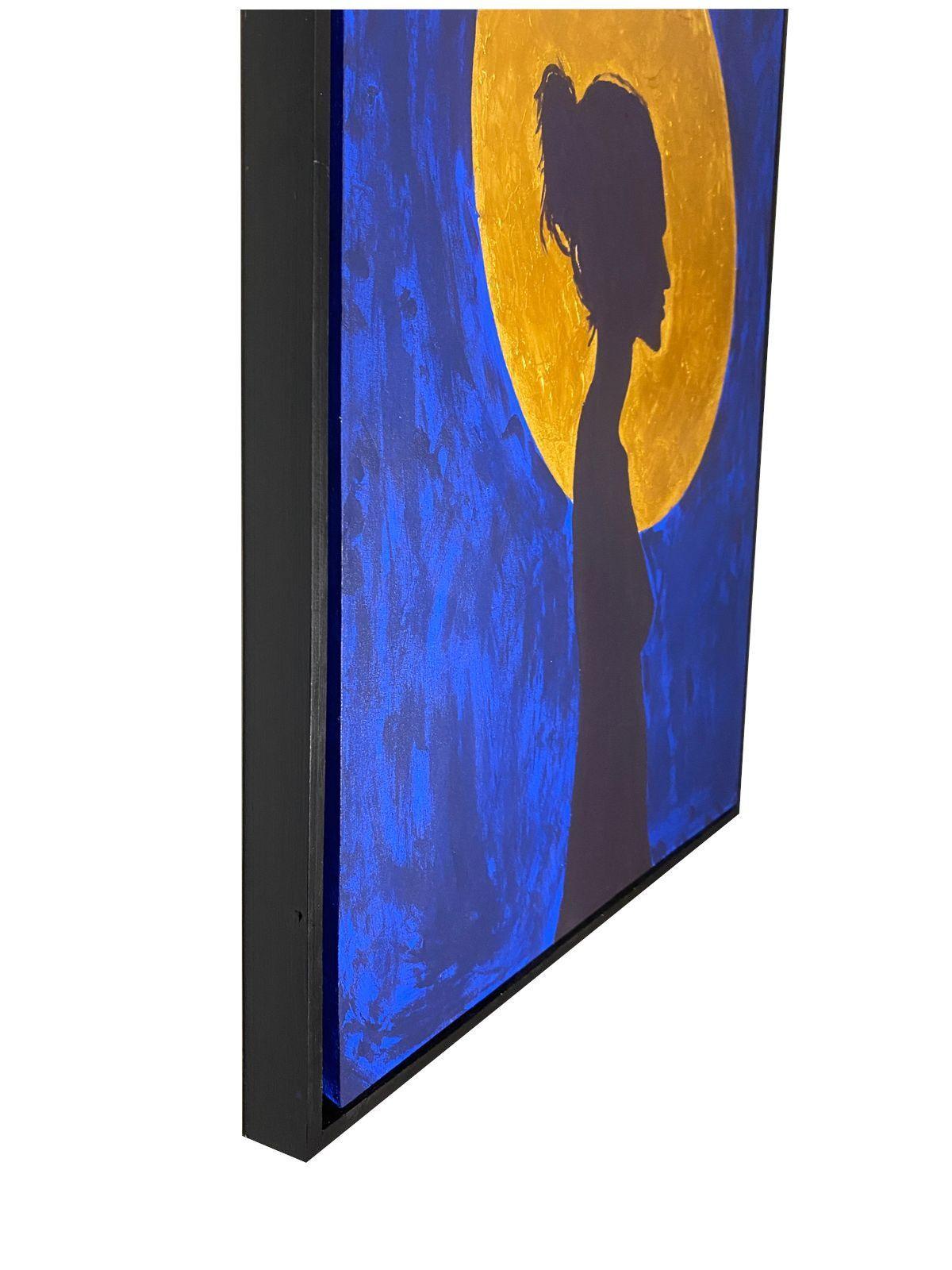 Cuadro decorativo luna dorada 90x70-6