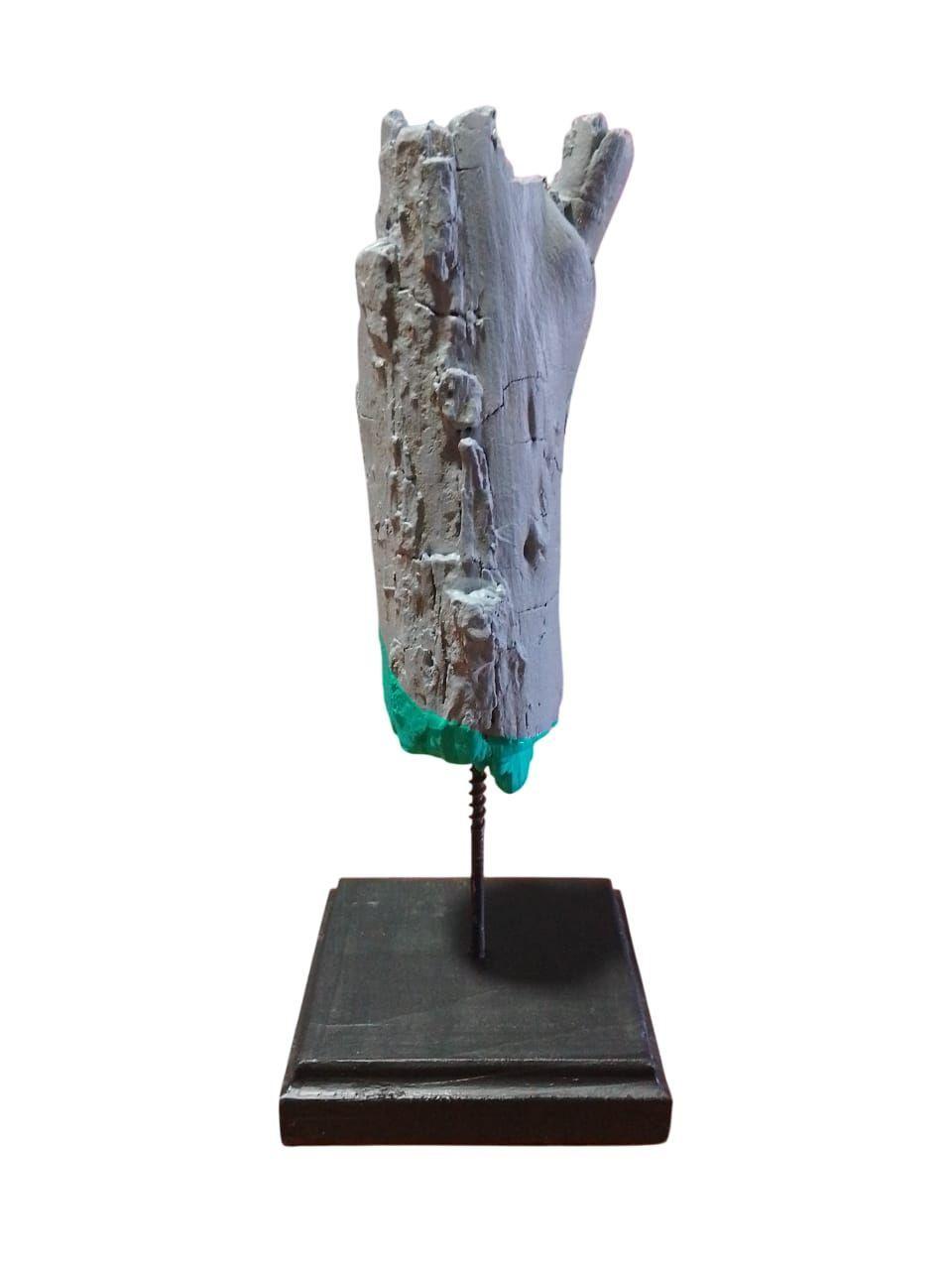 Estatuilla, Figura, Tronco Decorativo Gris 01-2