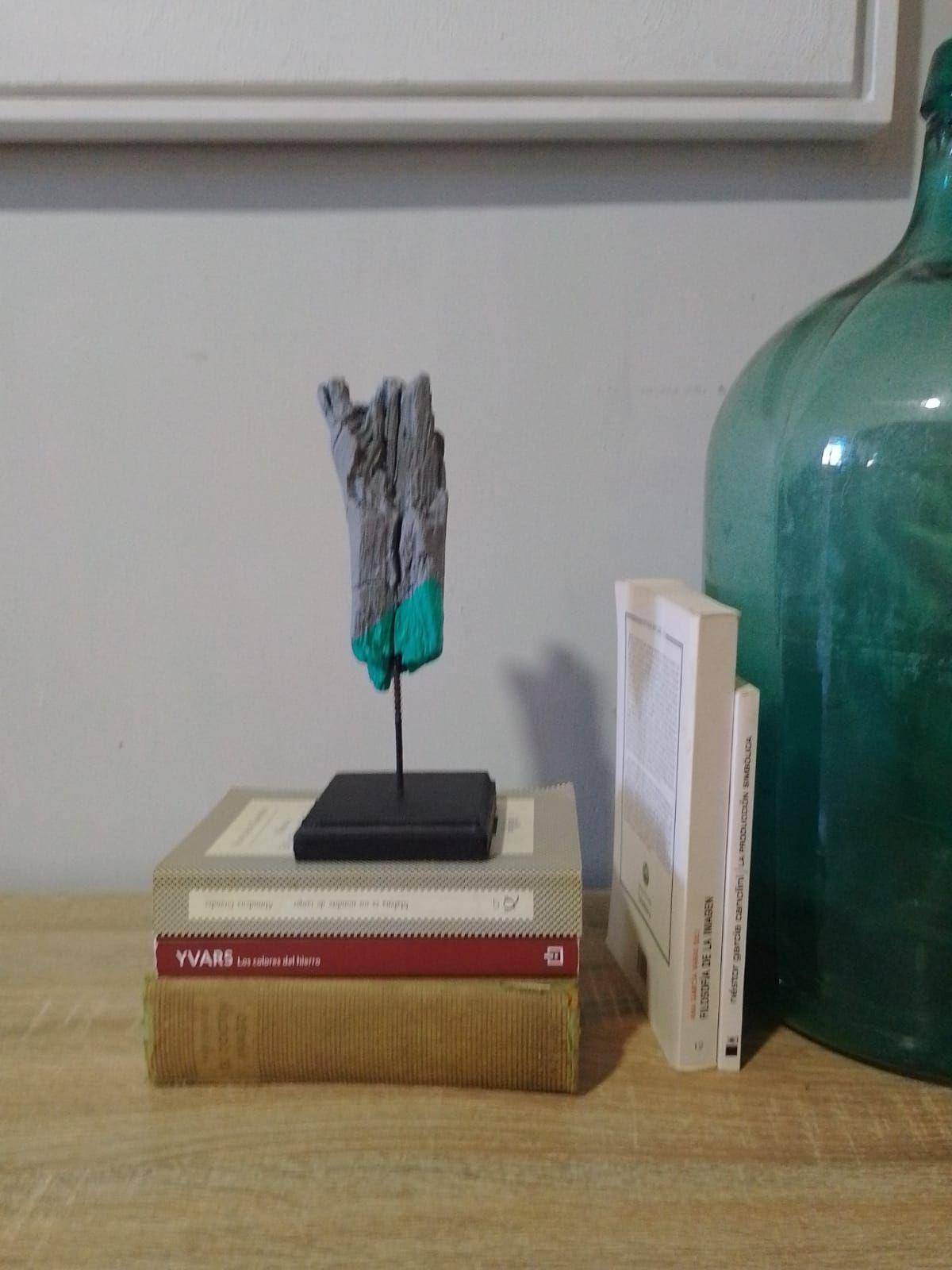 Estatuilla, Figura, Tronco Decorativo Gris 01-4