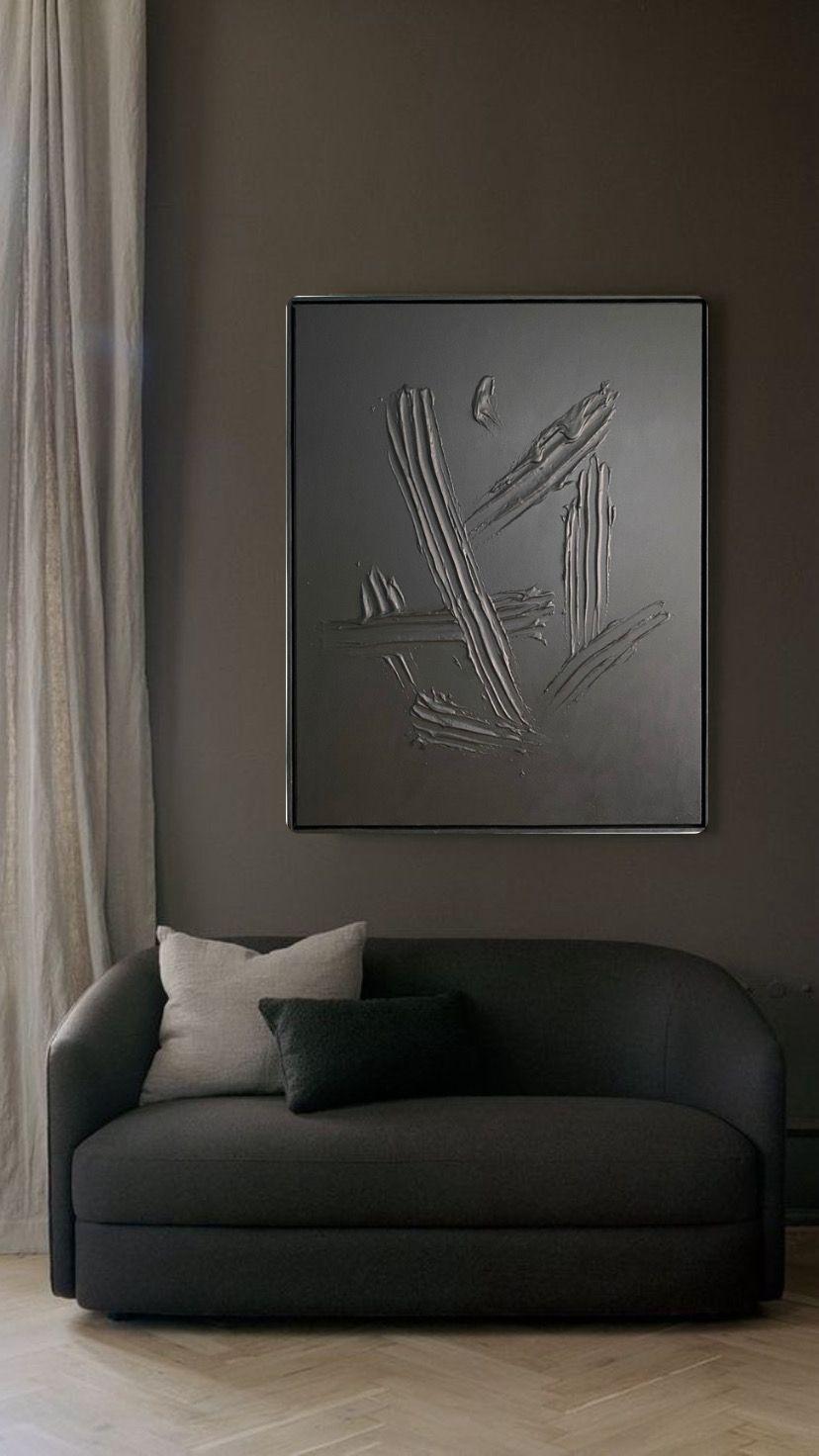 Cuadro decorativo relieve negro 90x70 cm.-6