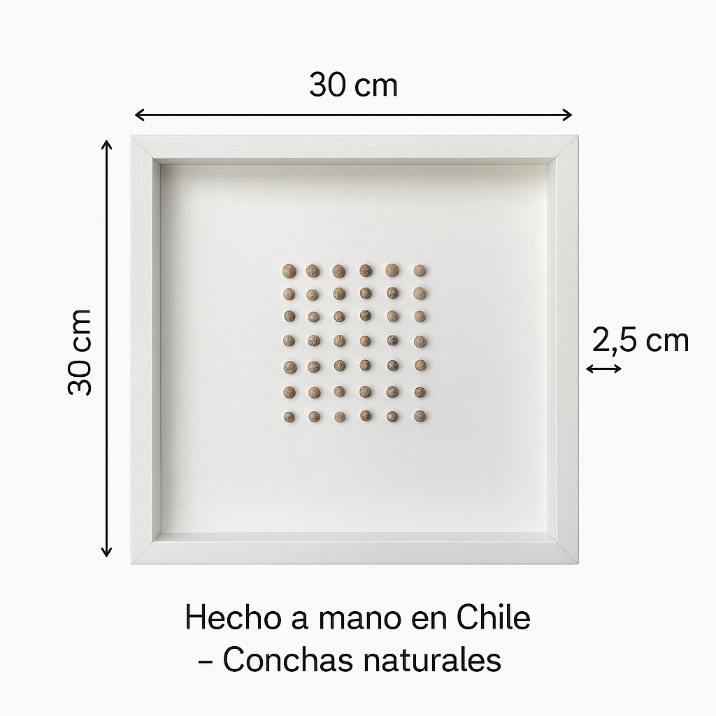 Cuadros Decorativos "Esencia Marina" – Artesanía  en Conchas Naturales (30X30)-1