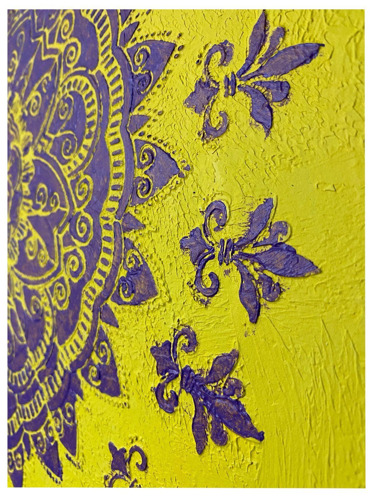 Mandala violeta, Cuadro decorativo  80x80-2