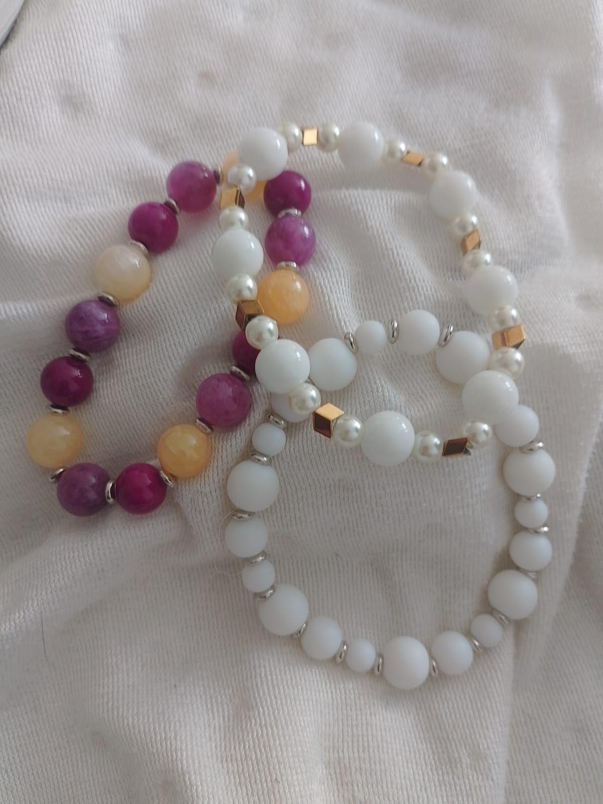 Pulseras Mujer Set 3 Piedras Naturales Colores – Árbol de la Vida-6