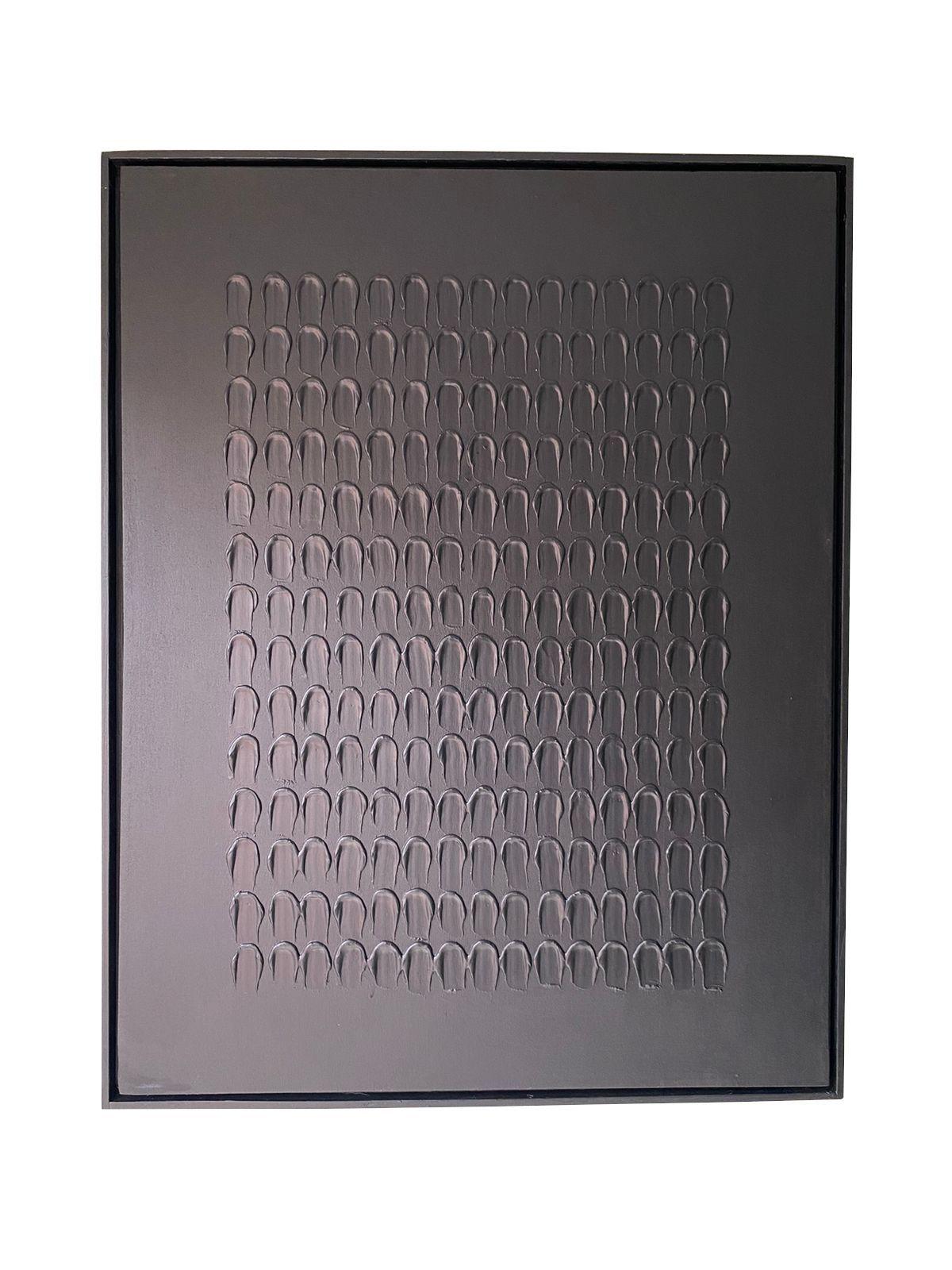 Cuadro decorativo negro abstracto  90x70-0