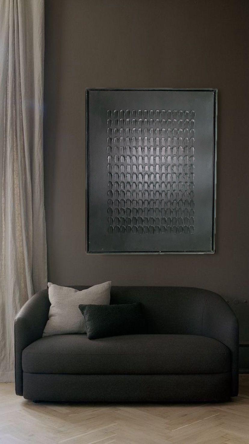Cuadro decorativo negro abstracto  90x70-5