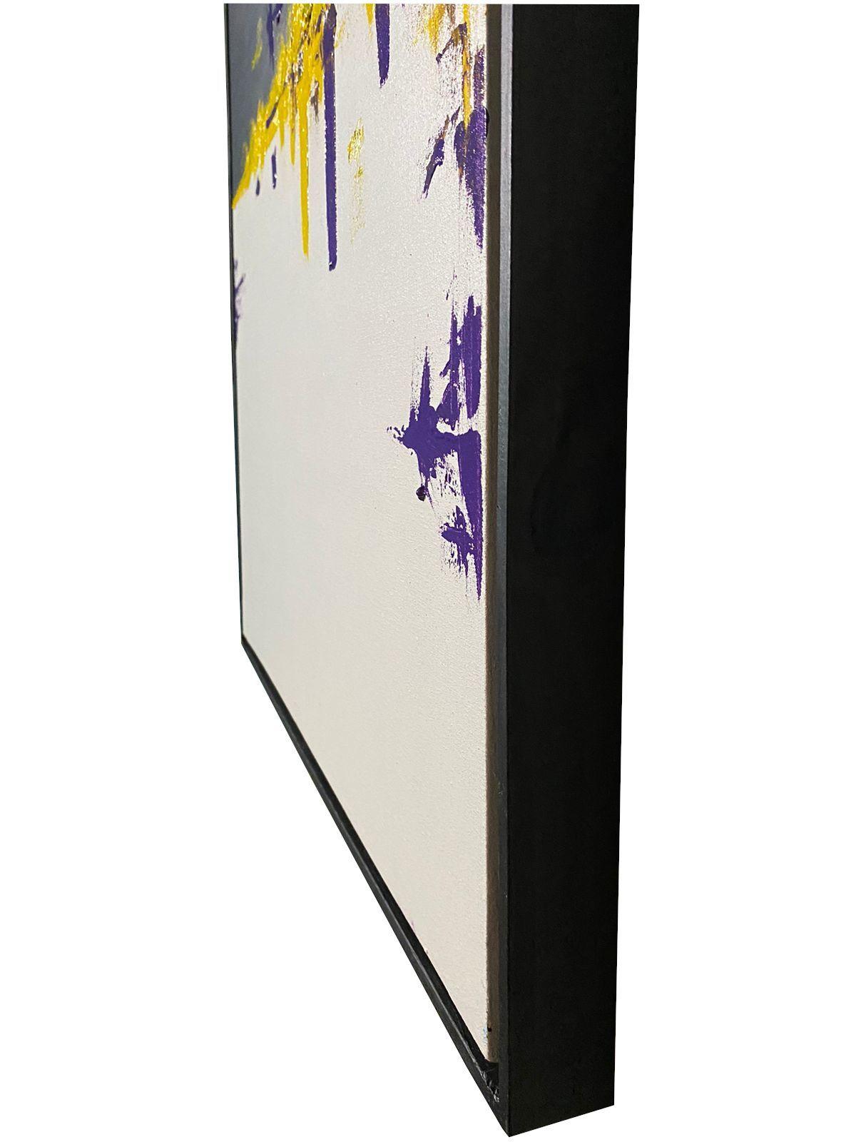 Cuadro decorativo abstracto blanco y negro 90x70-2