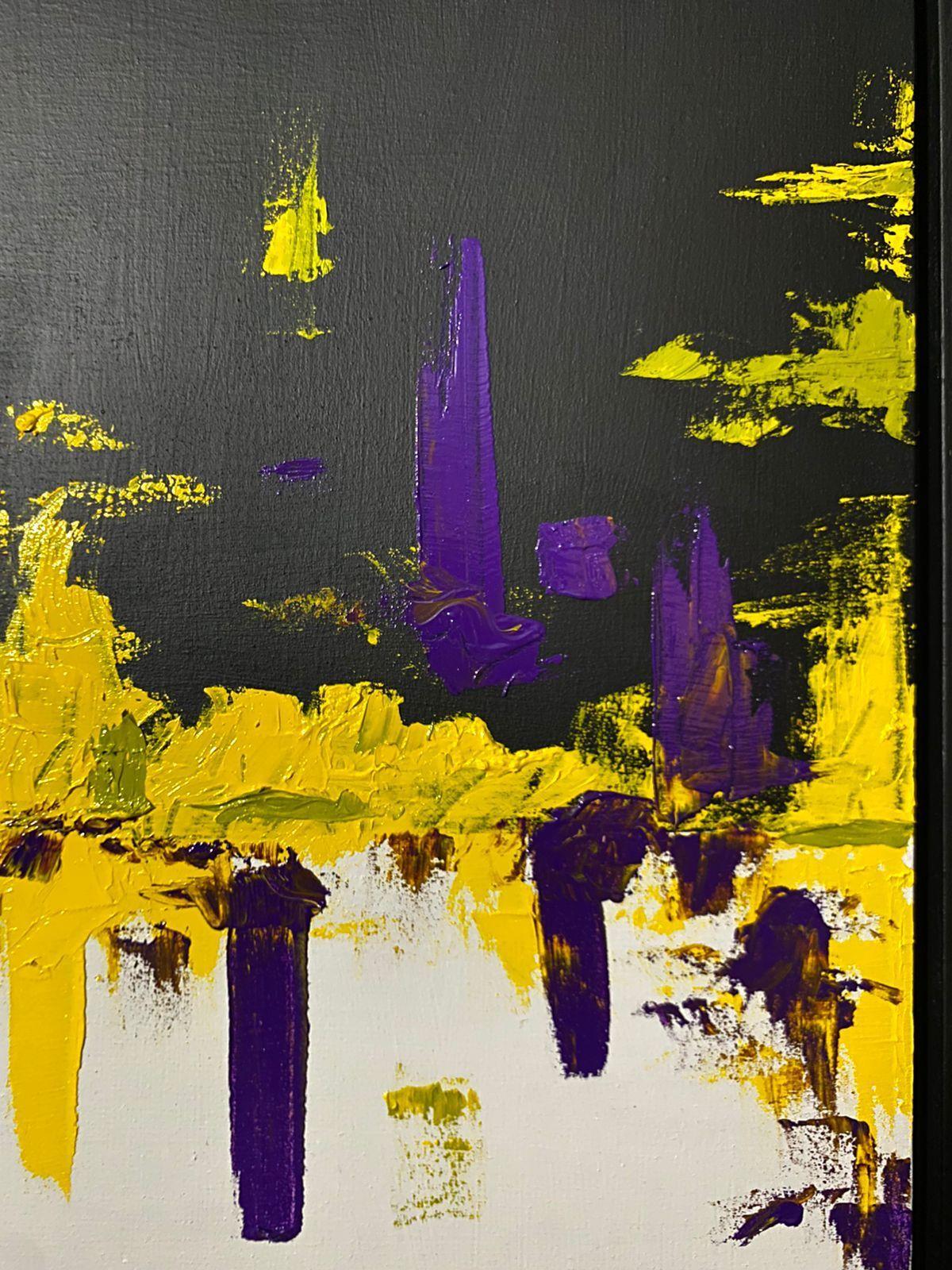 Cuadro decorativo abstracto blanco y negro 90x70-4