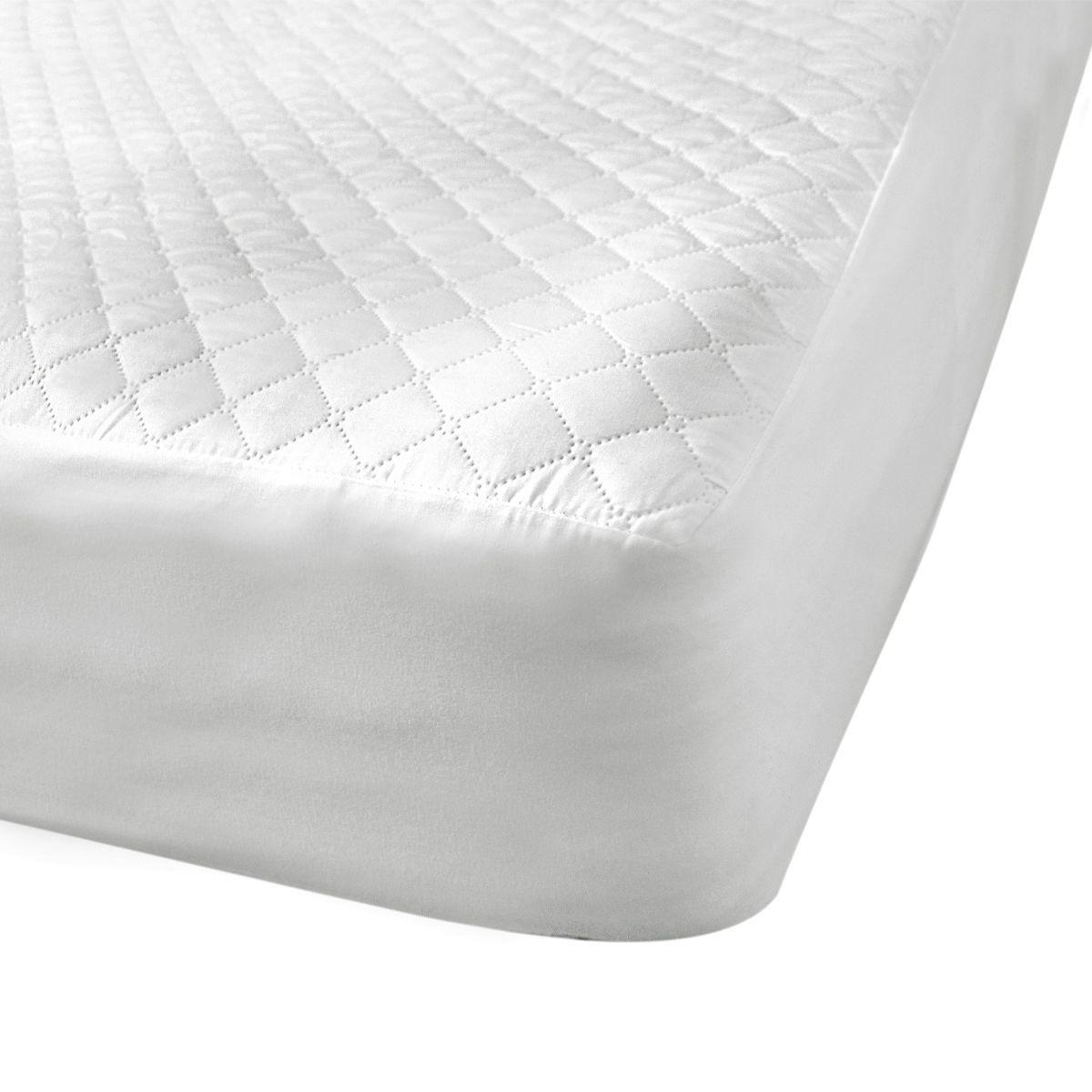 Protector de colchón impermeable color "blanco" de 1.5 plaza-0