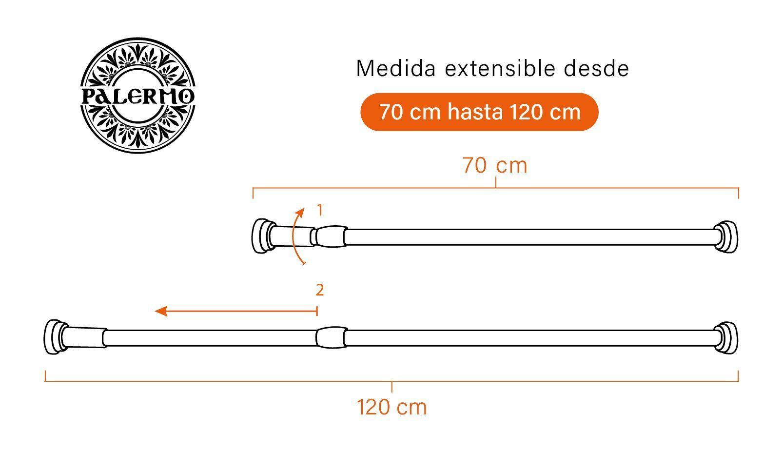 Barra para cortina de baño extensible 70x120 cm-4