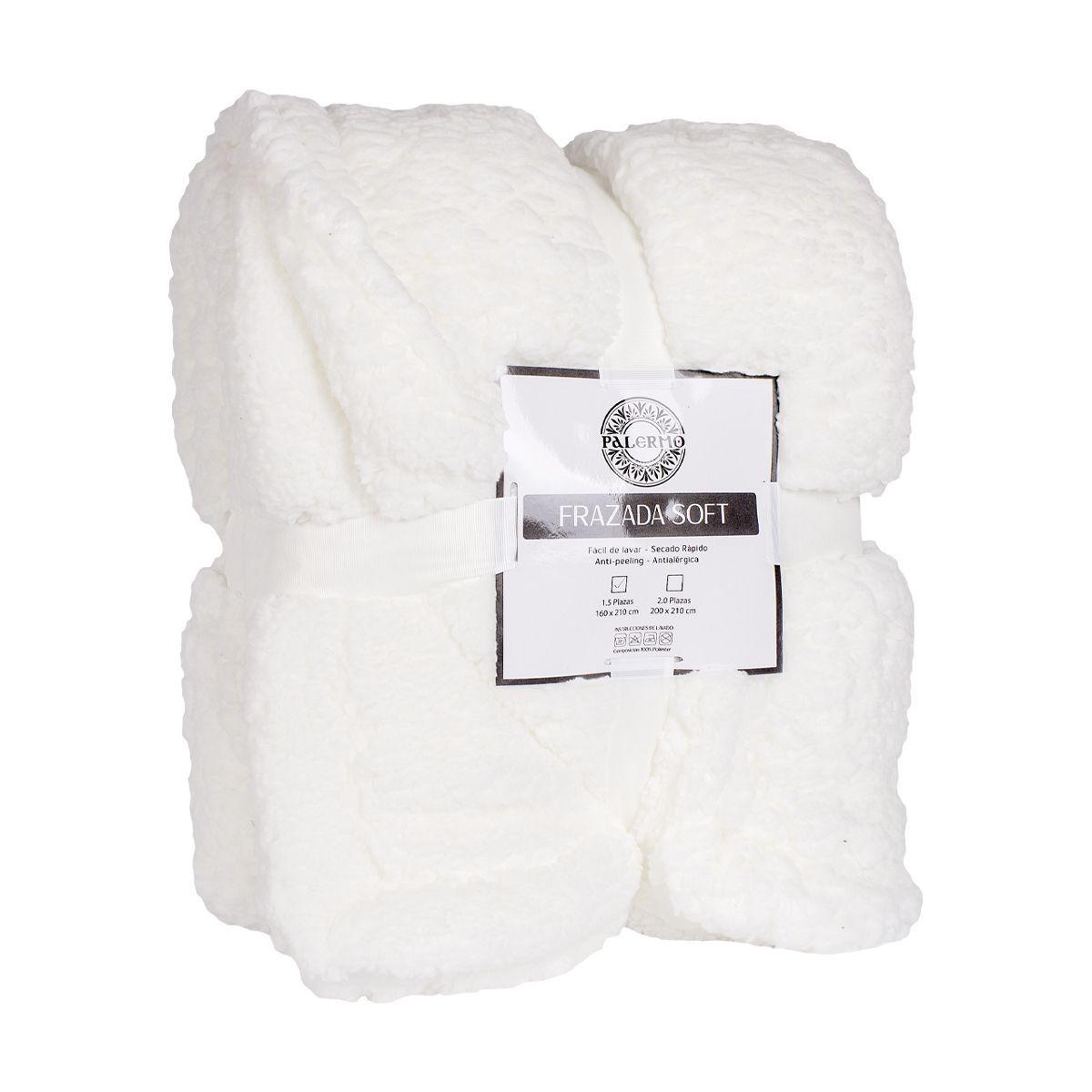 Frazada soft blanco 1.50 plaza-0