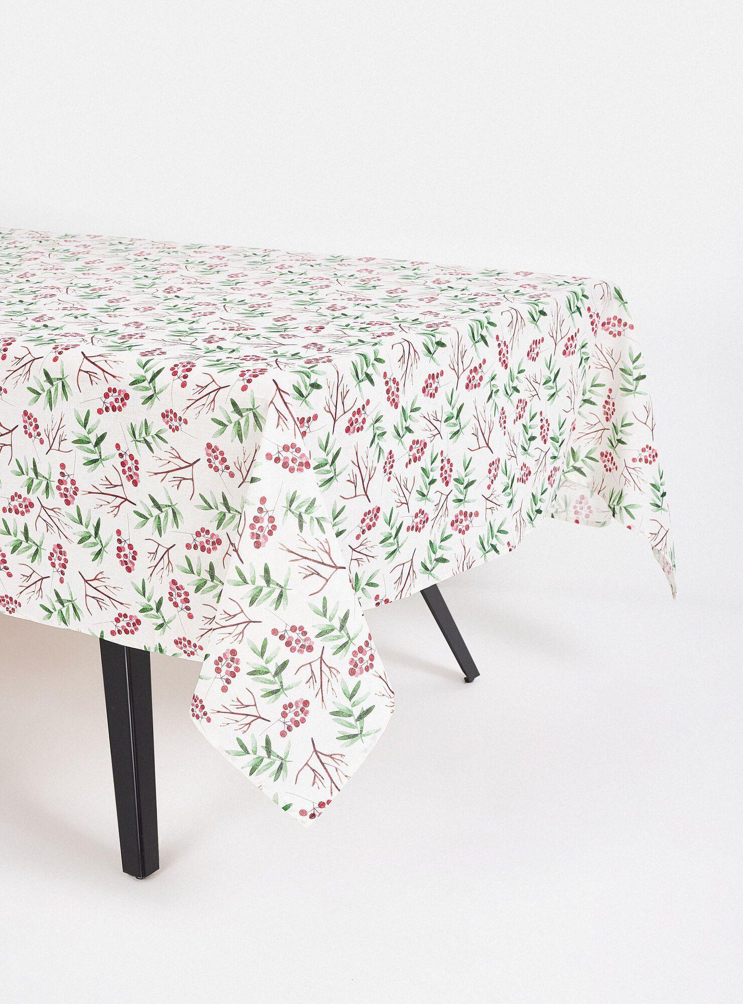 Mantel Navidad Berries Hojas 180 x 230 CM India-0