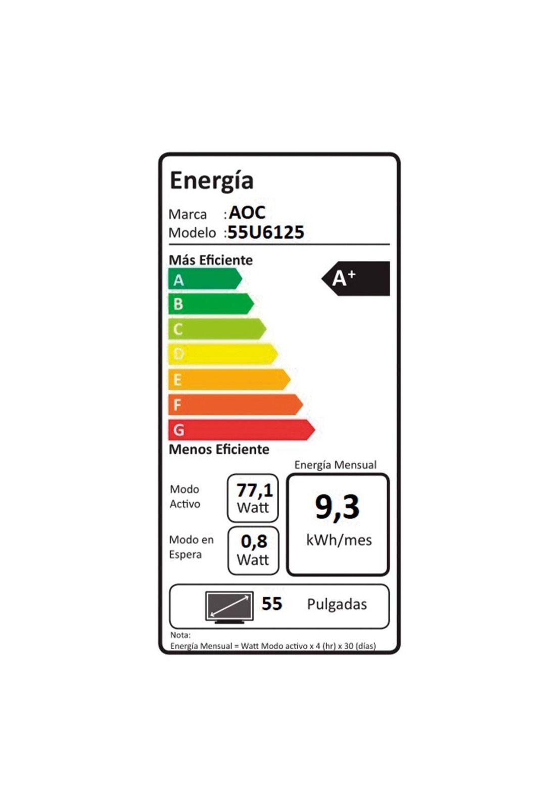 Smart TV 55" AOC Led 4K UHD 55U6125-6