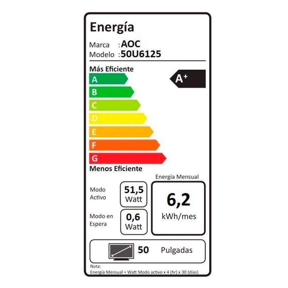 Smart TV 50" AOC Led 4K UHD 50U6125-7