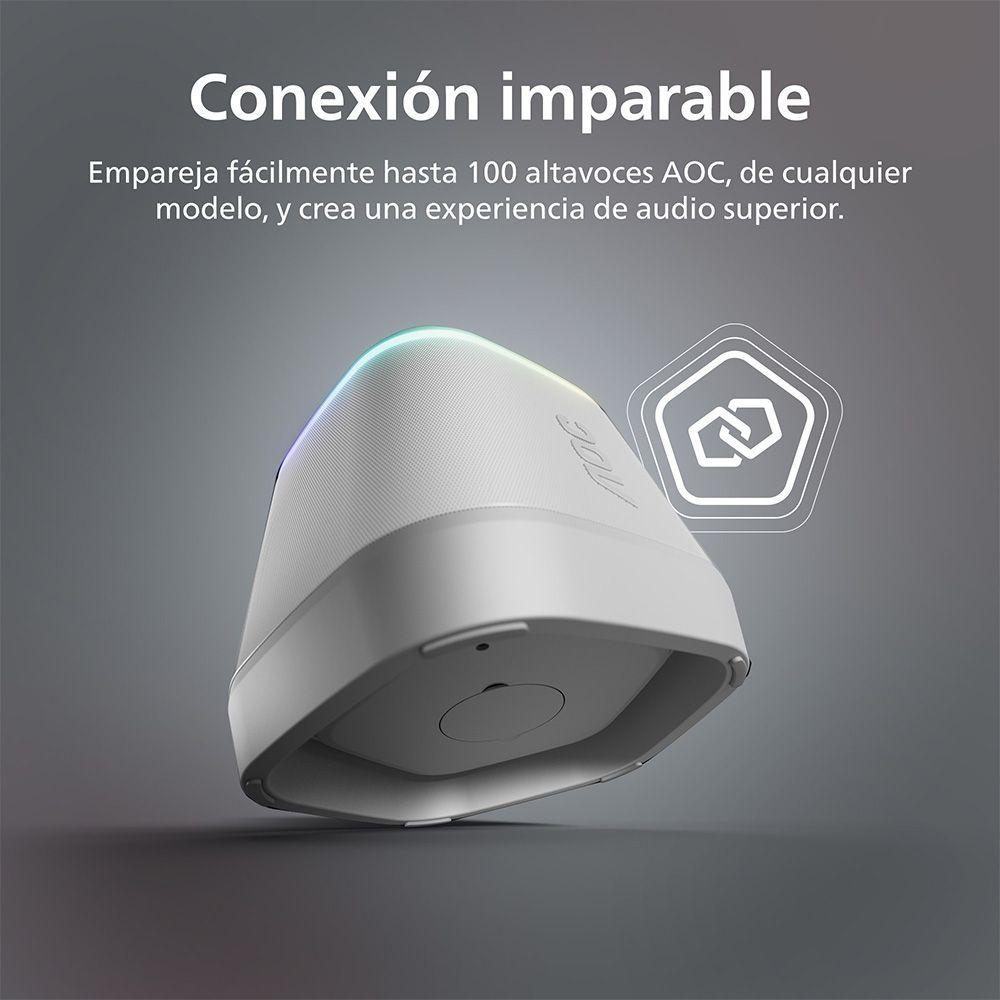 Parlante Bluetooth para Fiesta con Portalatas AOC O3 Blanco-5