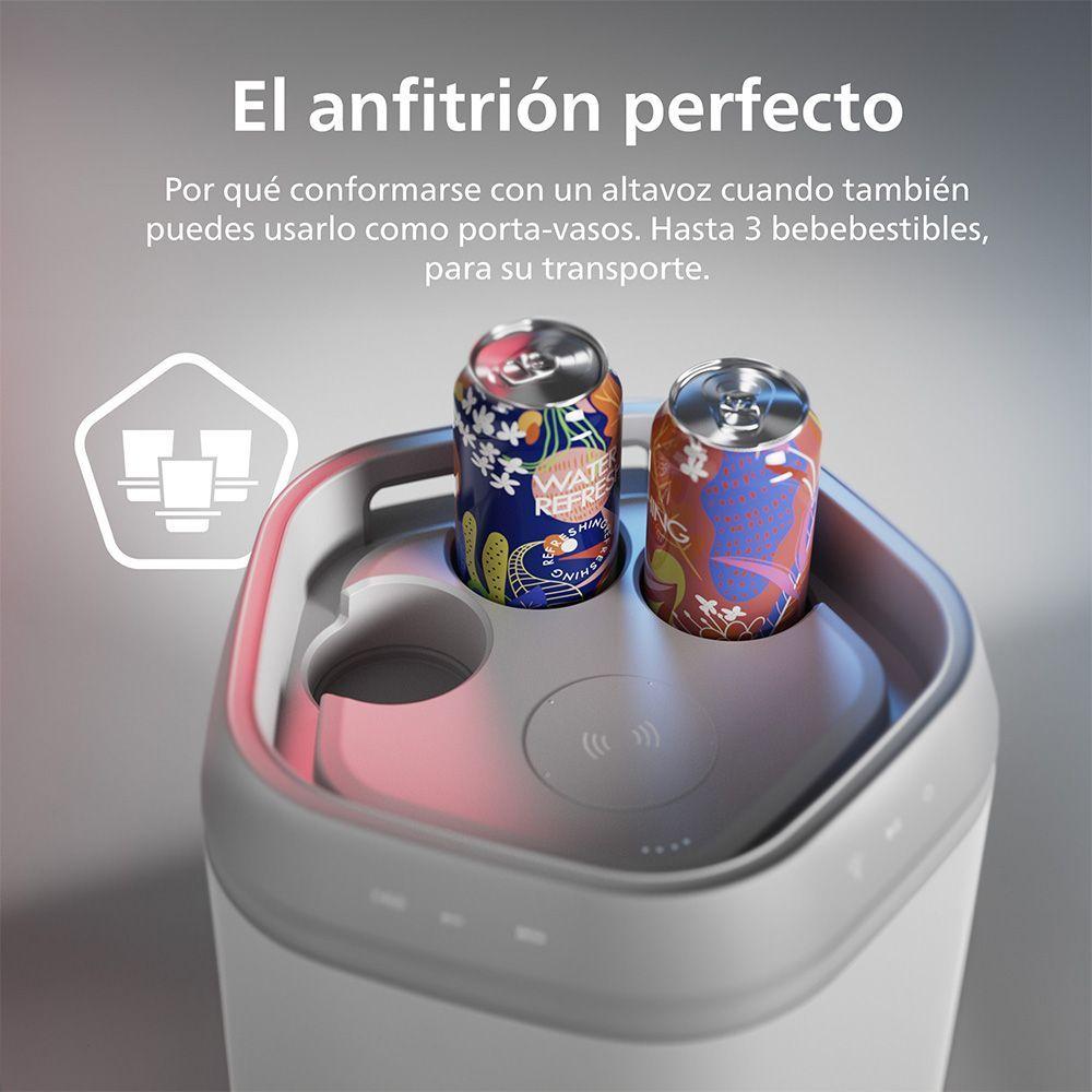 Parlante Bluetooth para Fiesta con Portalatas AOC O3 Blanco-9