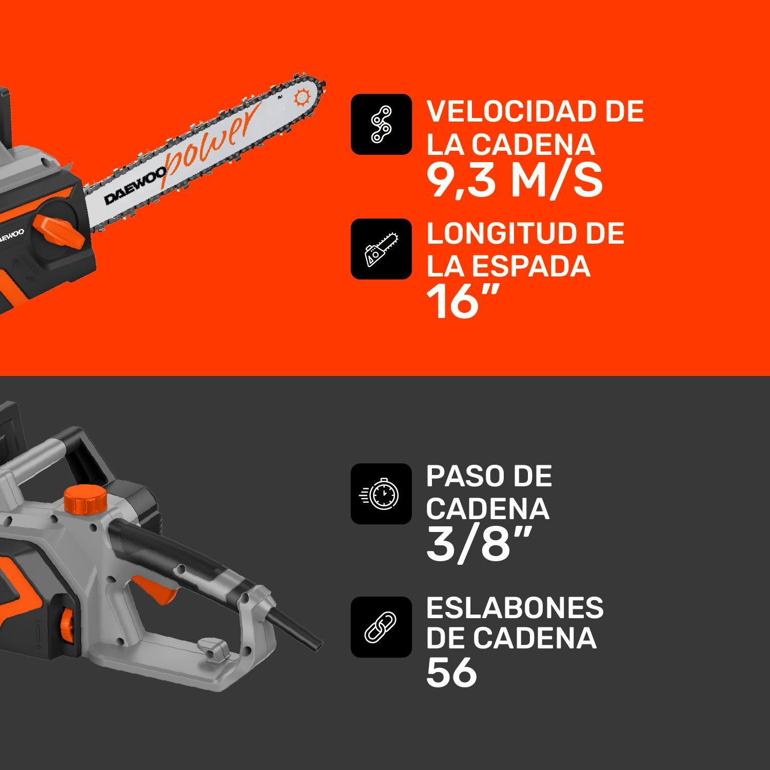 Motosierra Electrica Daewoo Espada 16 Dcs1816EX Gris 1800 W-4