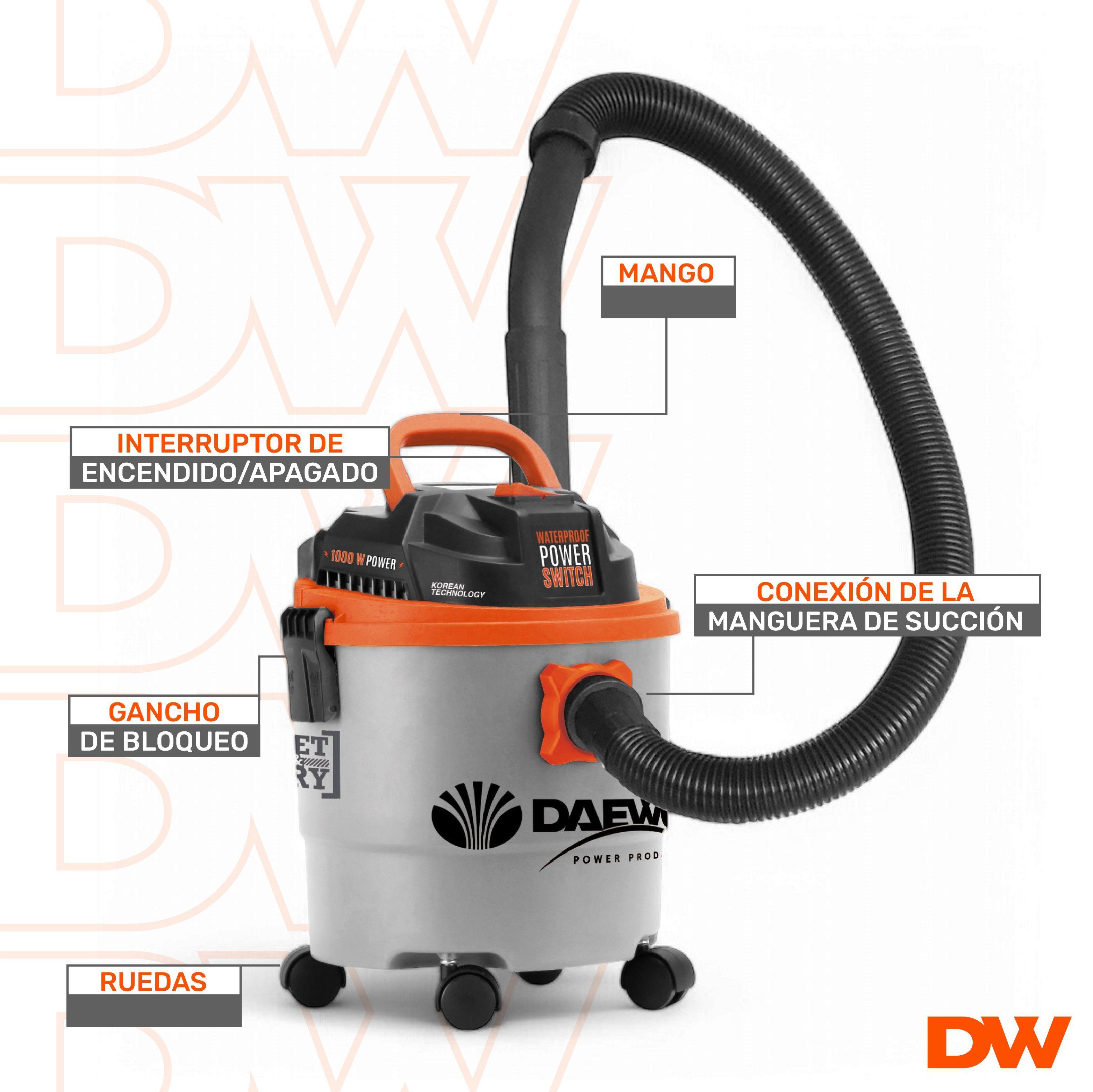 Aspiradora De Tacho Polvo Y Agua 1000w Daewoo Davc90-15L-1