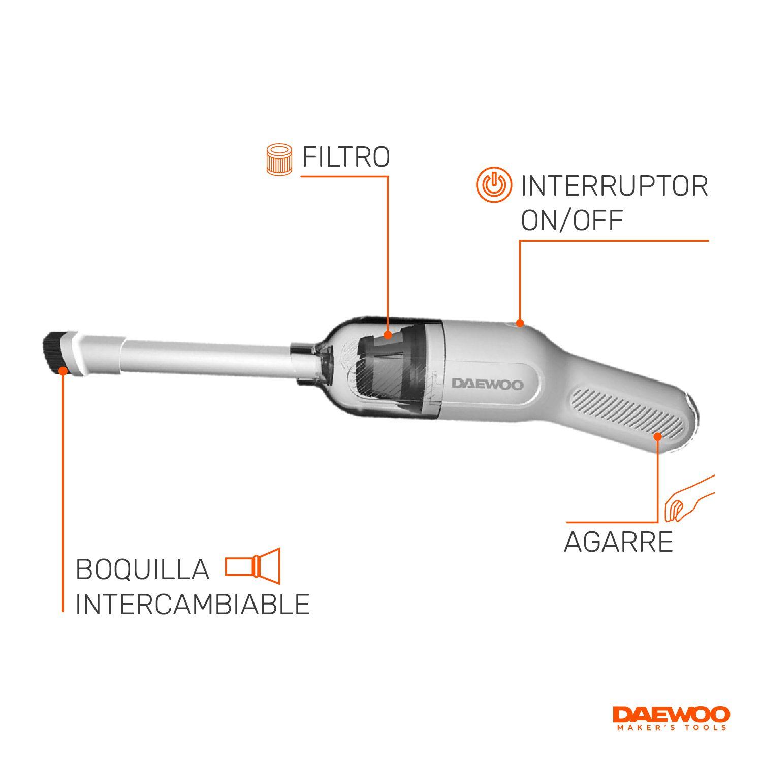 Aspiradora De Mano Inalámbrica Portatil Daewoo Davc8v 8v-5