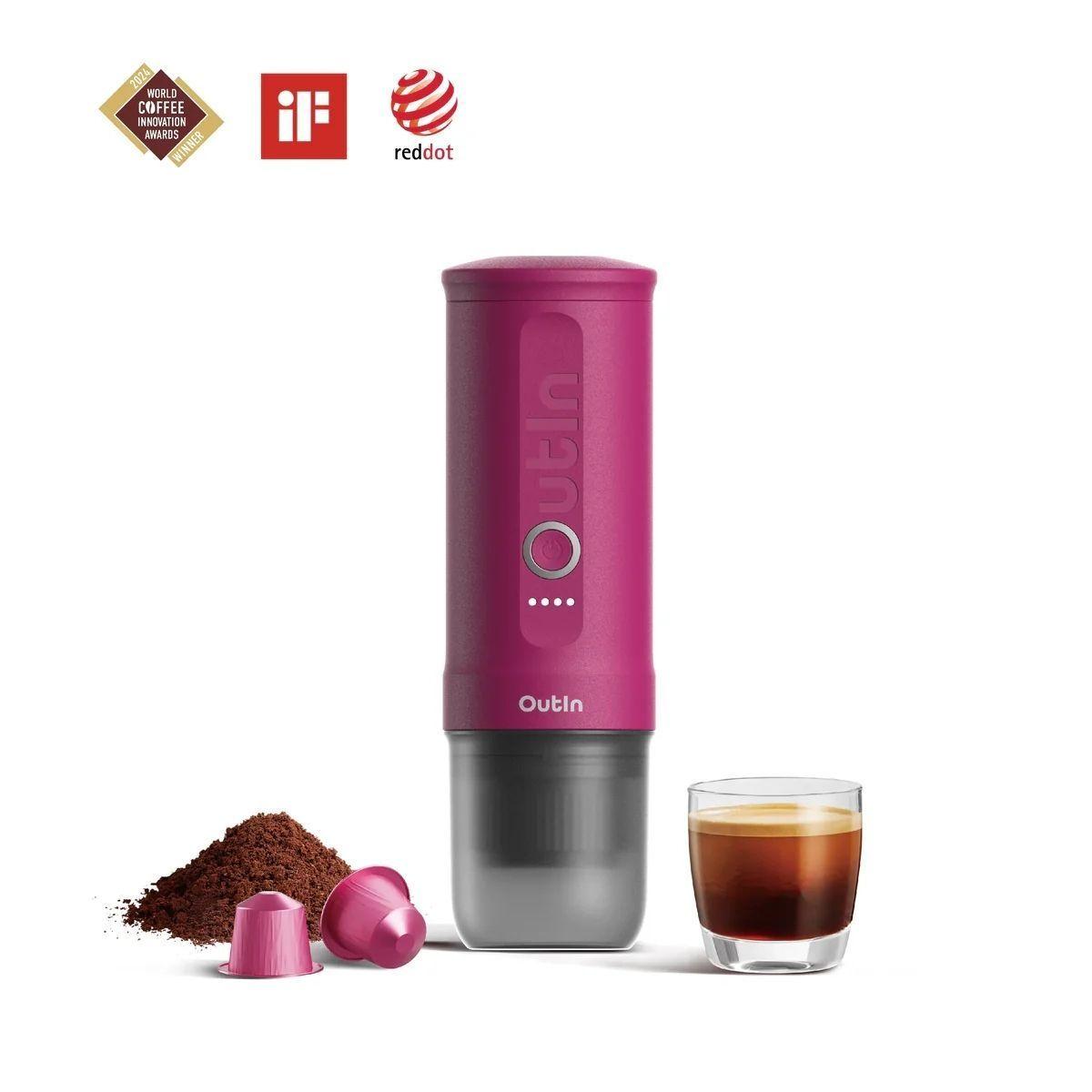 Cafetera Espresso Portátil Outin Rosada-0