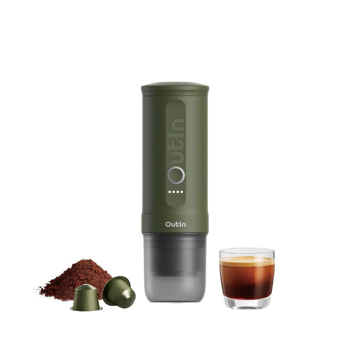 Cafetera Espresso Portátil Outin Verde Bosque-0