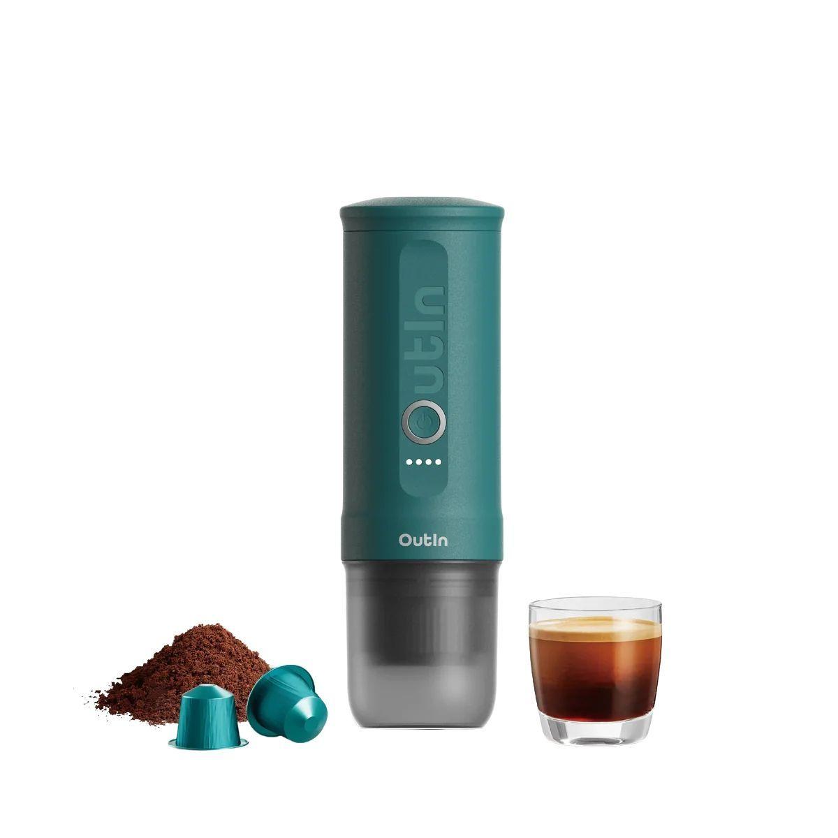 Cafetera Espresso Portátil Outin Verde Turquesa-0