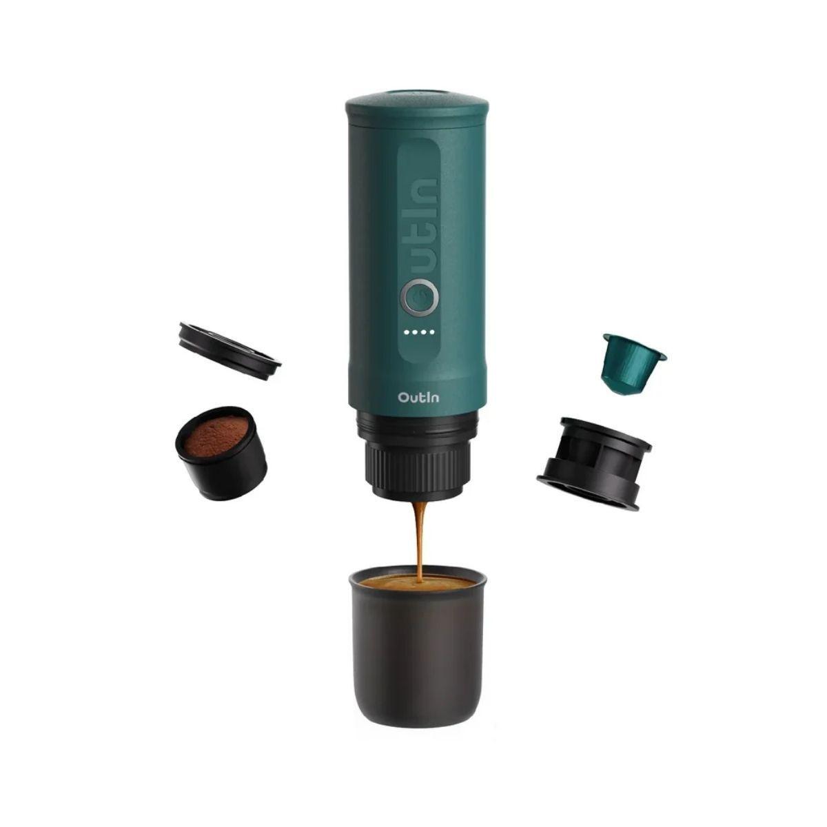 Cafetera Espresso Portátil Outin Verde Turquesa-1
