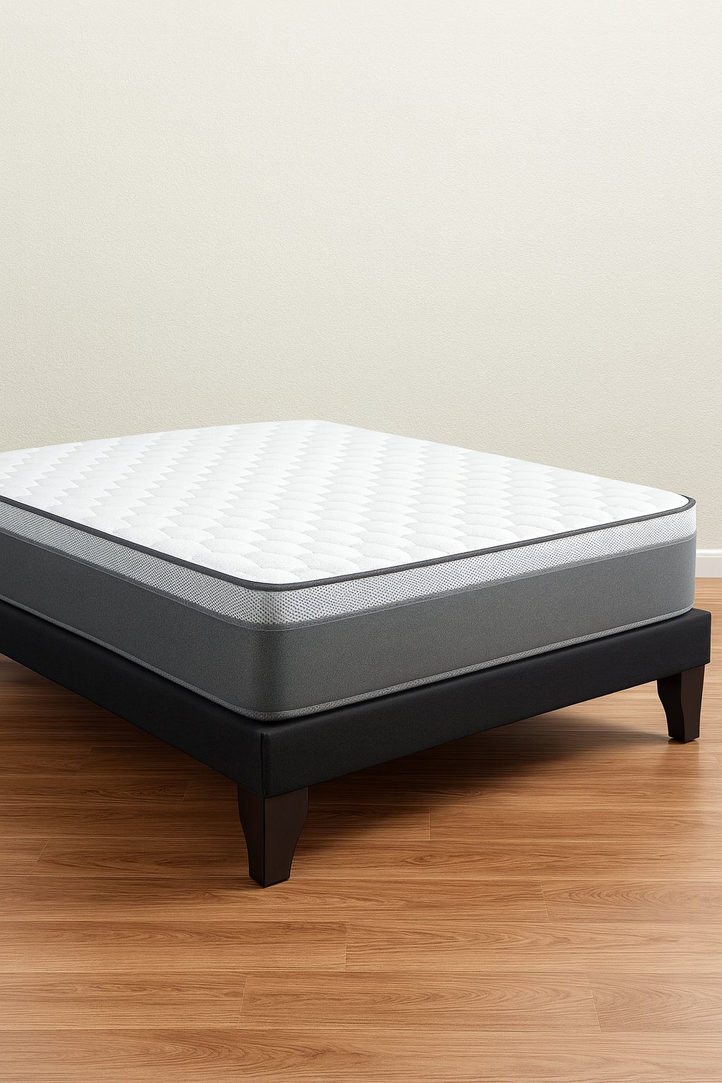 CAMA EUROPEA SUPER KING BASE DIVIDIDA NEGRA + COLCHON 200X200X29-2