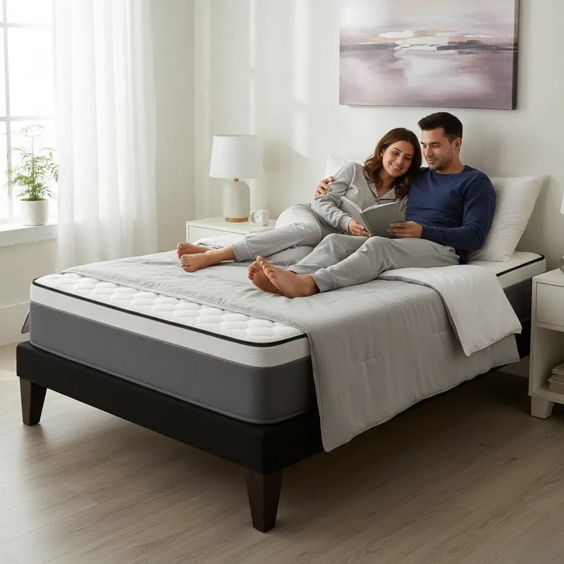 CAMA EUROPEA SUPER KING BASE DIVIDIDA NEGRA + COLCHON 200X200X29-3