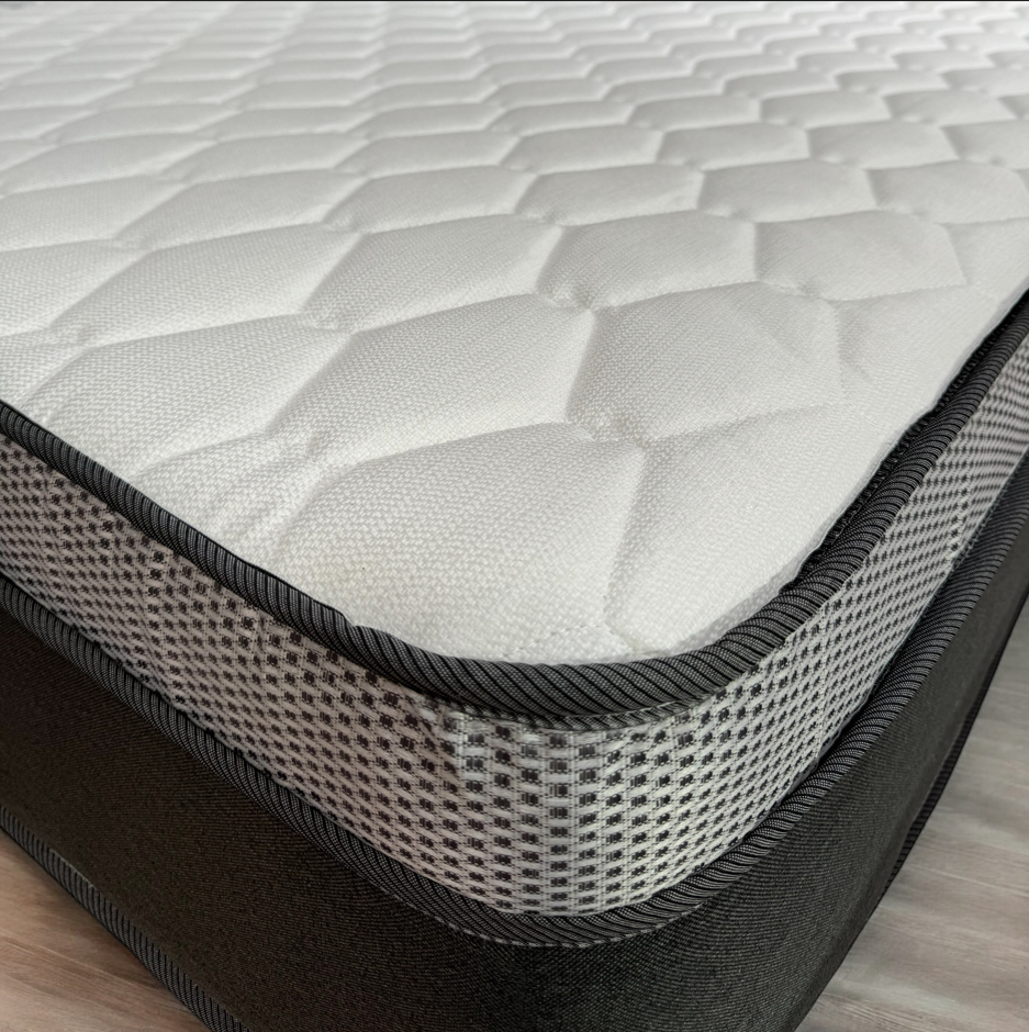 CAMA EUROPEA SUPER KING BASE DIVIDIDA NEGRA + COLCHON 200X200X29-5