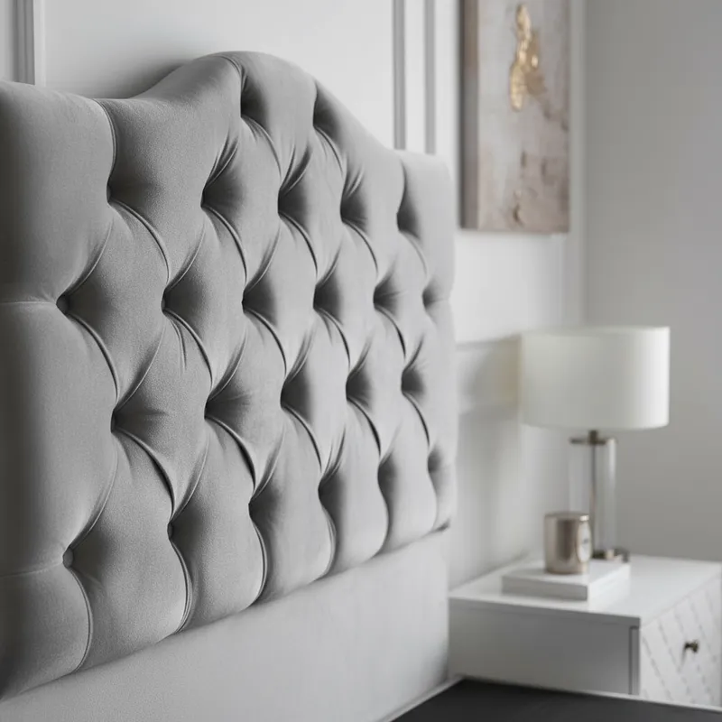 Cama 1,5 Plazas Ovalado, Incluye Base y Respaldo Perla Flobal-3