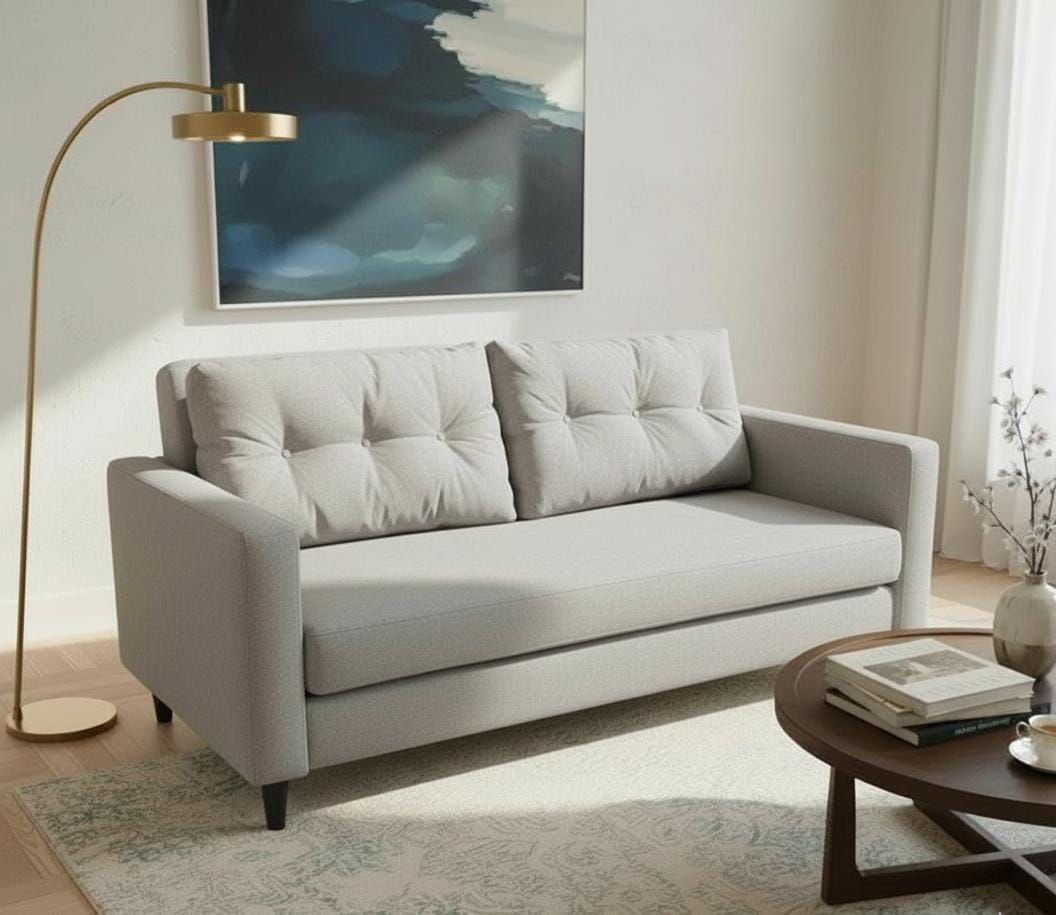 Sofá París 3 Cuerpos Tela Gris Perla Repelente a Liquidos Flobal-3