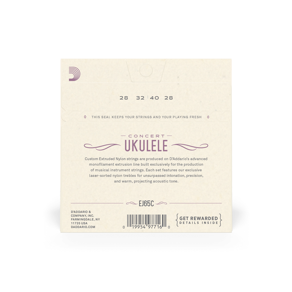 Cuerdas ENC UKELELE (CONCIERTO) CLEAR NYLON EJ65C DADDARIO-2