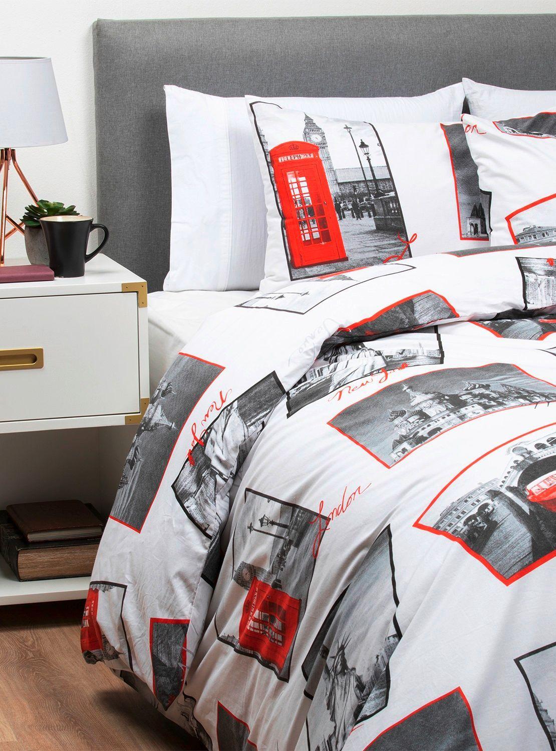 Funda de plumón 100% algodón 2 plazas City Time-0