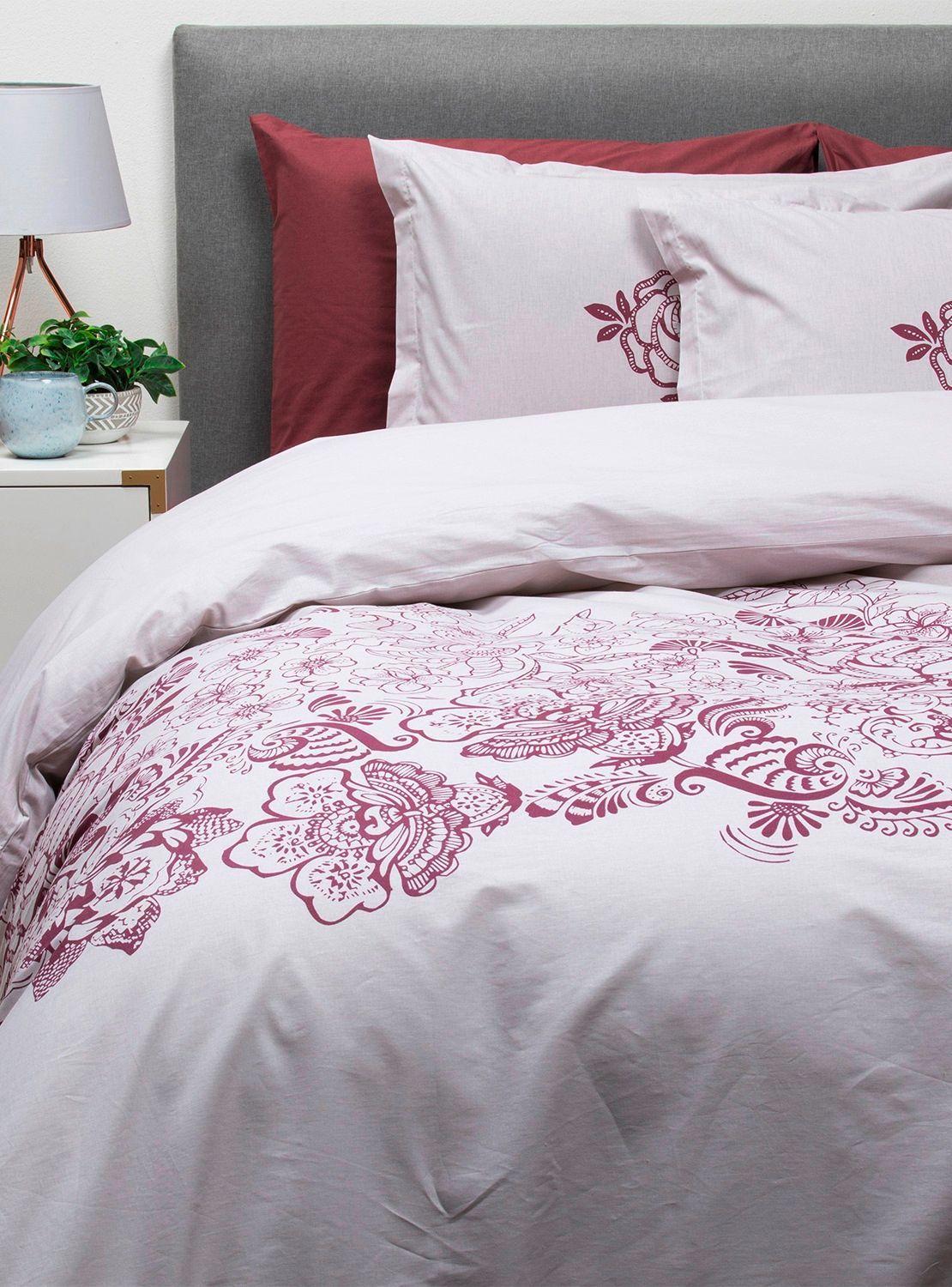 Set con funda de plumón 100% algodón King Mandora Vino-0
